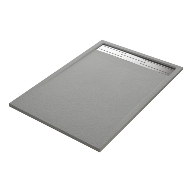 Piatto doccia SENSEA in resina Neo Metal Grid grigio L 70 x L 120 x H 3 cm opaco effetto pietra
