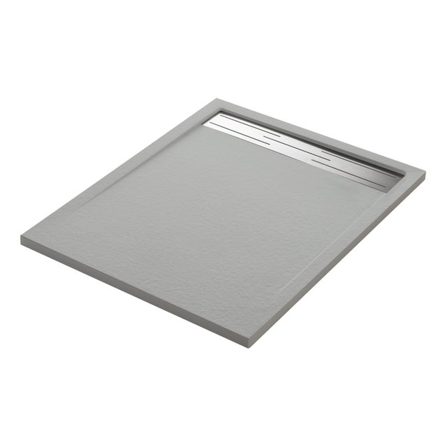 Piatto doccia SENSEA in resina Neo Metal Grid grigio L 70 x L 90 x H 3 cm opaco effetto pietra
