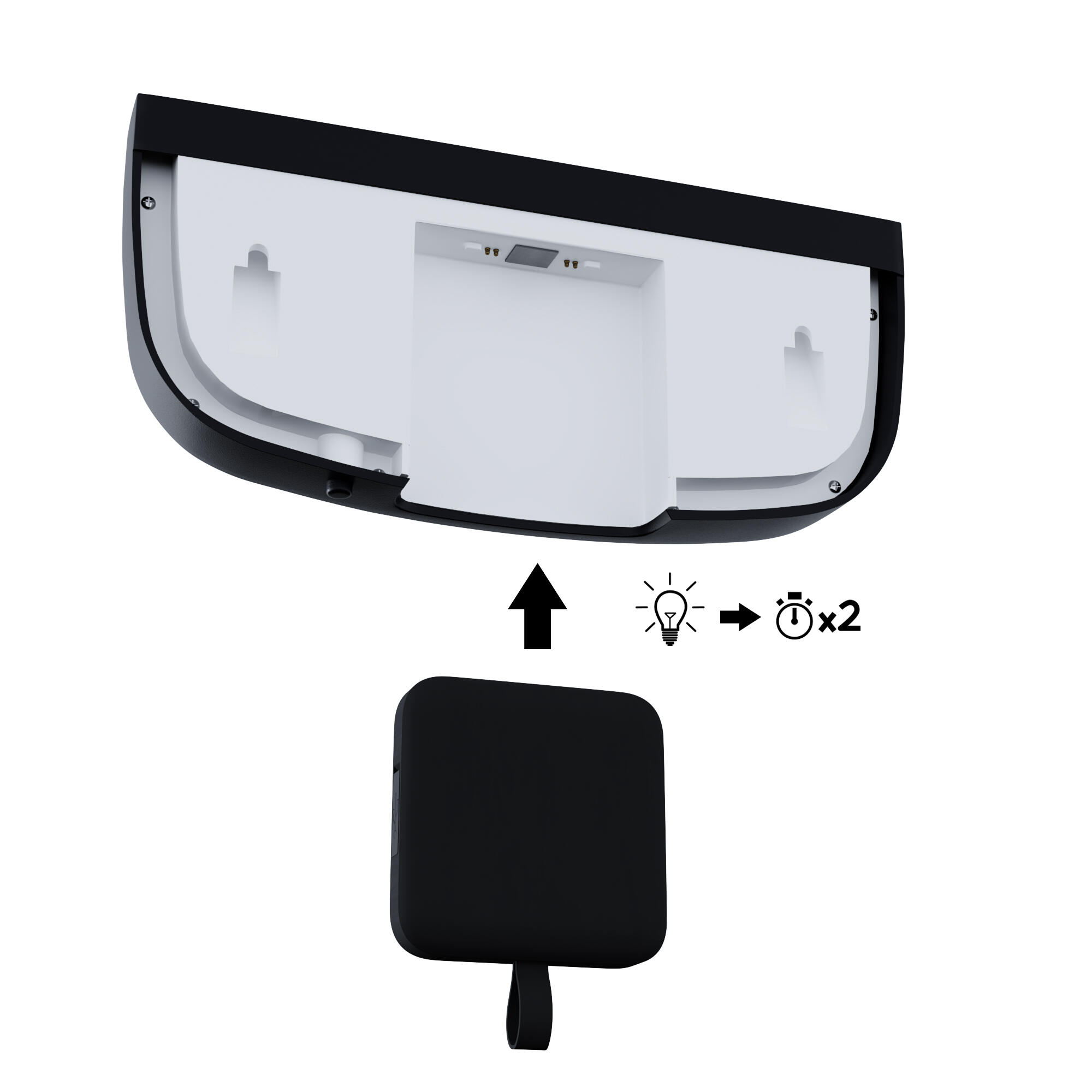 Candeeiro de parede solar 900lm IP44 27X12,3 cm preto Inspire - 12