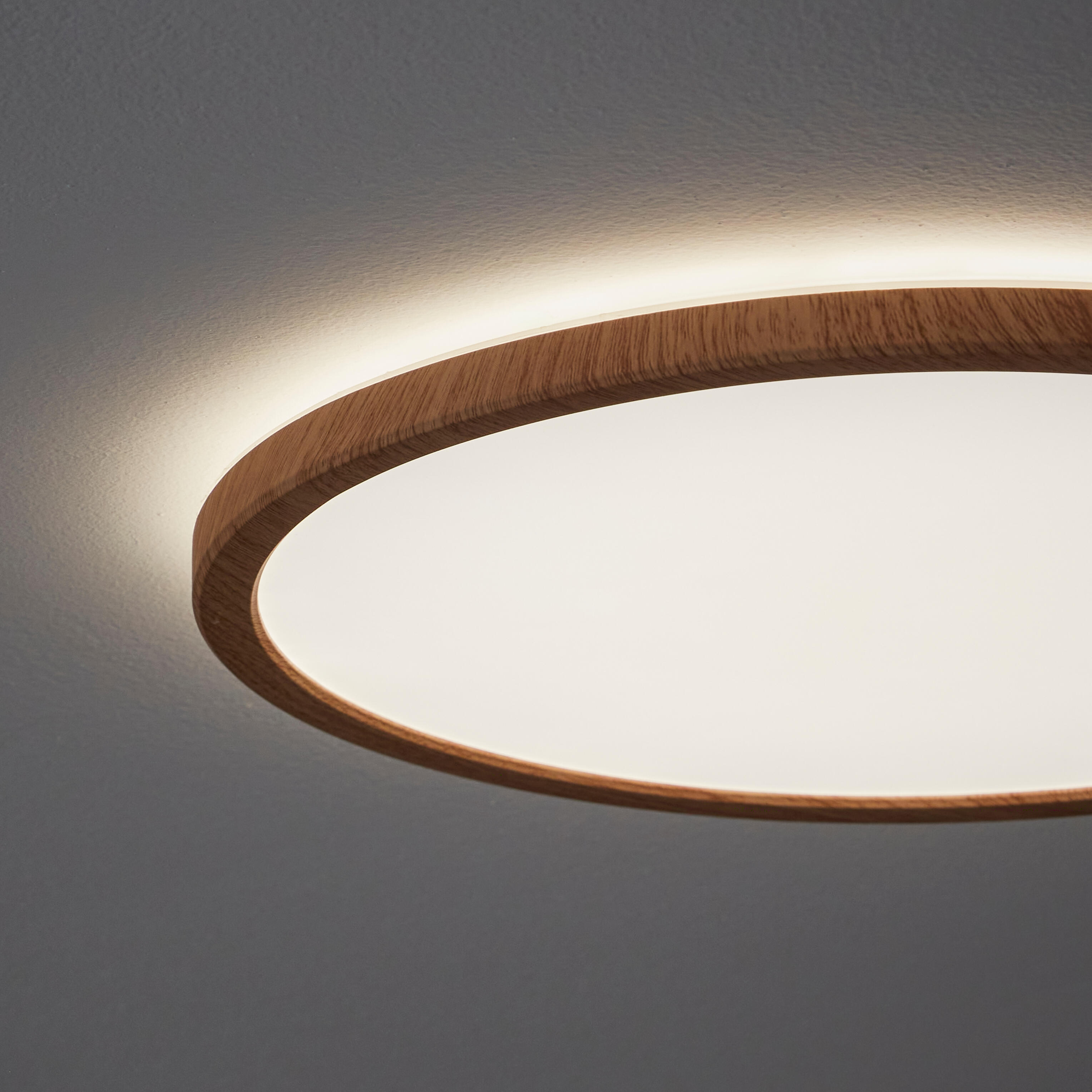 Plafonnier LED salle de bain Lano, D.29.4 cm 1700 lm blanc neutre, bois Inspire - 2