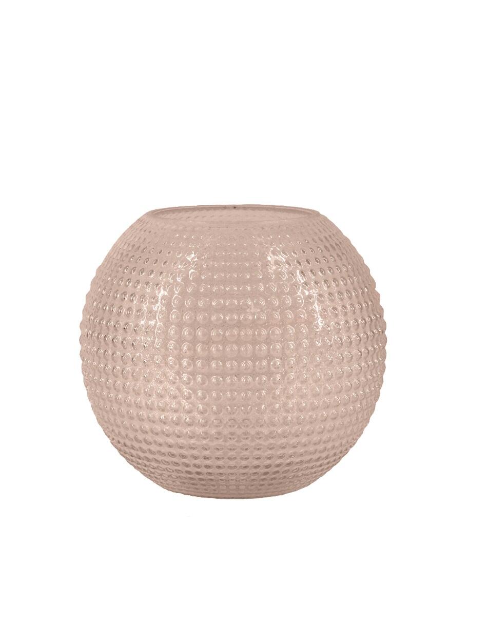 Vase décoratif verre, rose l.20 x H.18 cm, Diam.20 cm - 2