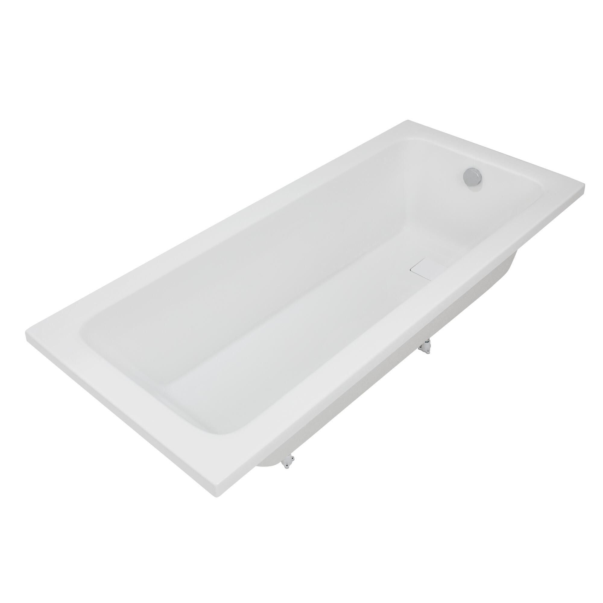 Baignoire rectangulaire L.180x l.80 cm blanc brillant, SENSEA Remix - 2