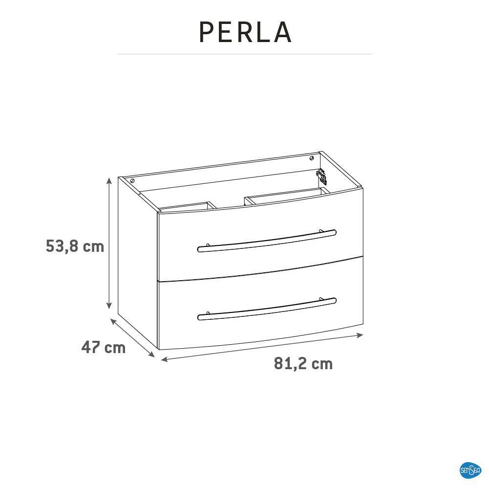 Meuble sous-vasque 2t l.80 x H.53.7 x P.47.5 cm noir mat Perla - 7