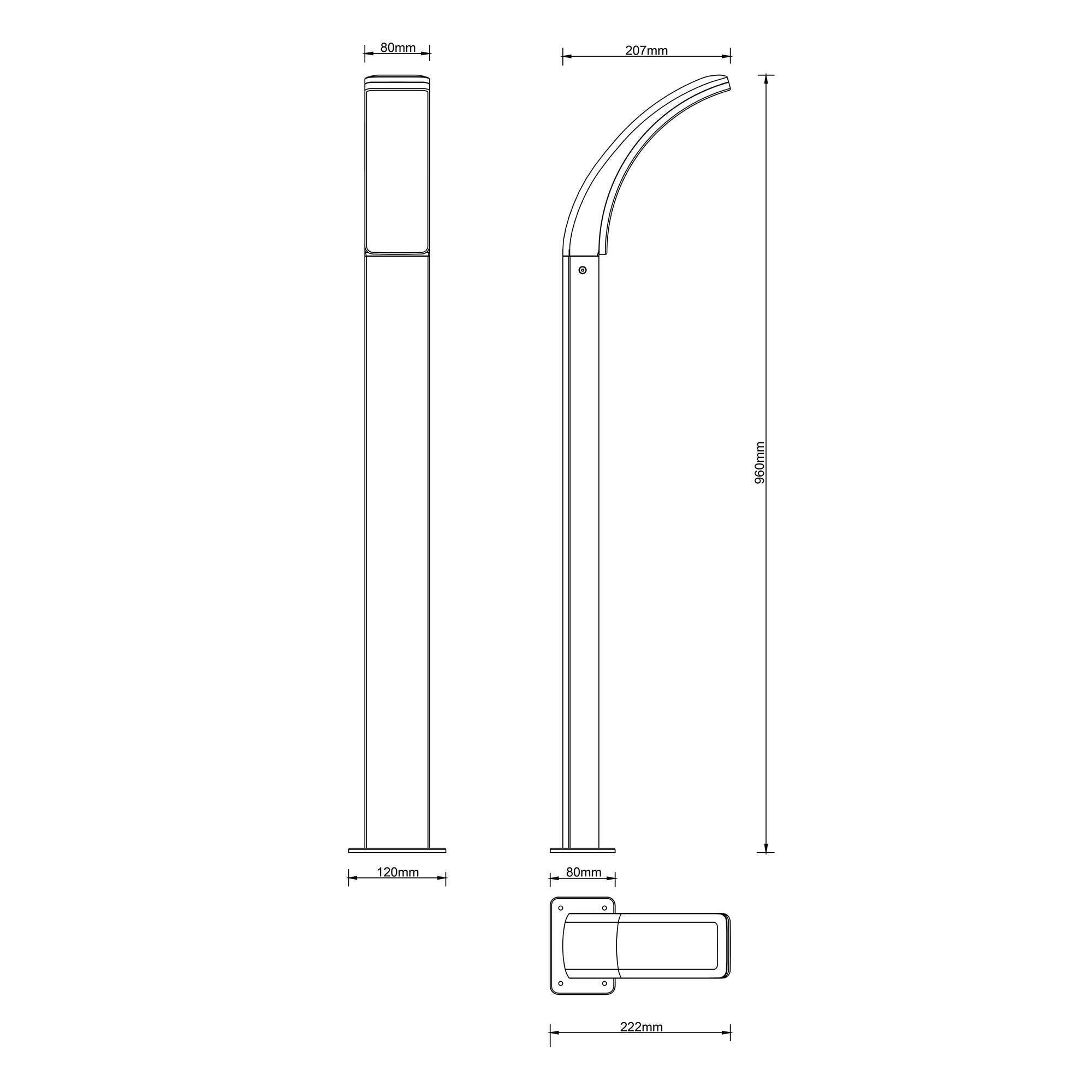 Potelet extérieur Led Lakko, 1500 Lumen anthracite INSPIRE - 6