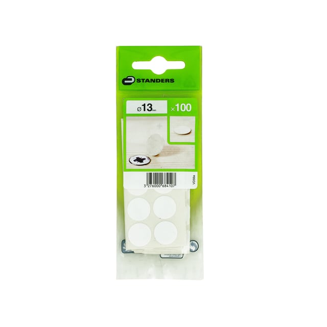 Lot de 100 caches-vis polypropylène rond blanc STANDERS Ø13 mm