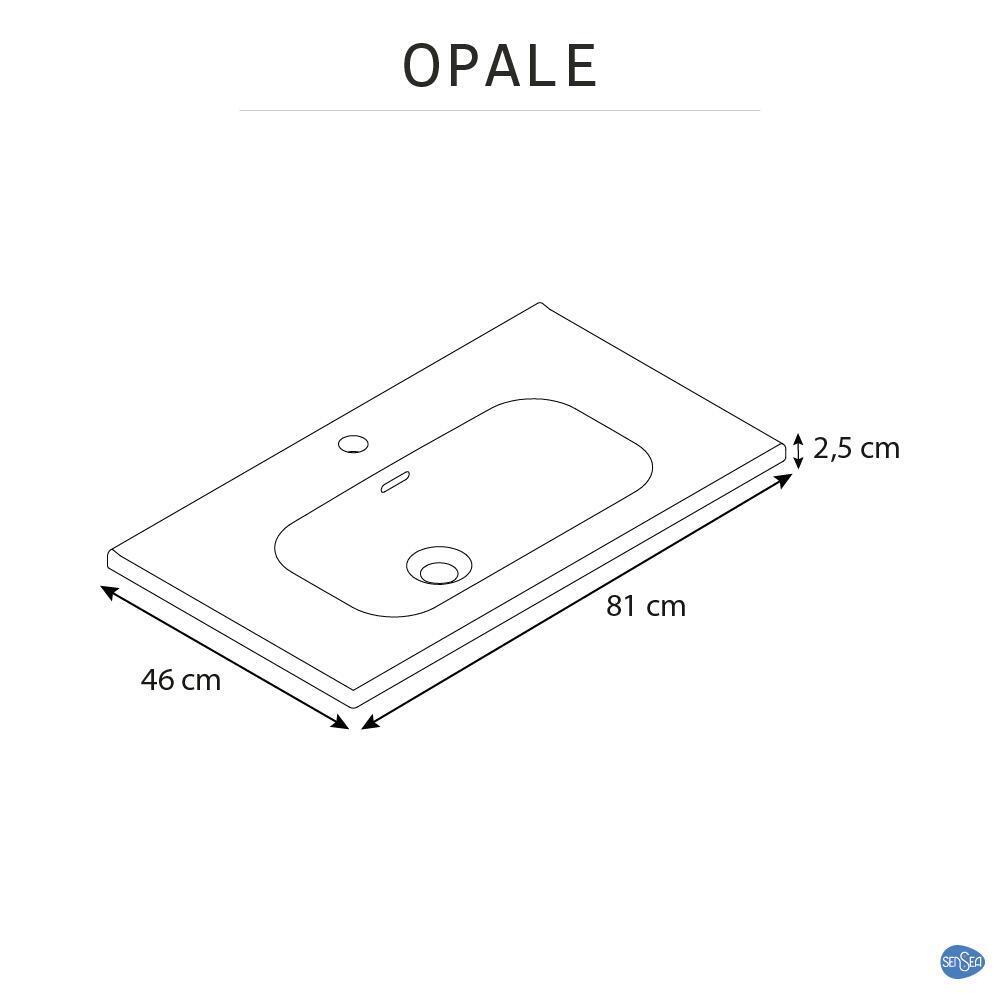 Meuble simple vasque l.79.5 x H.84 x P.45.2 cm, blanc, Opale - 4