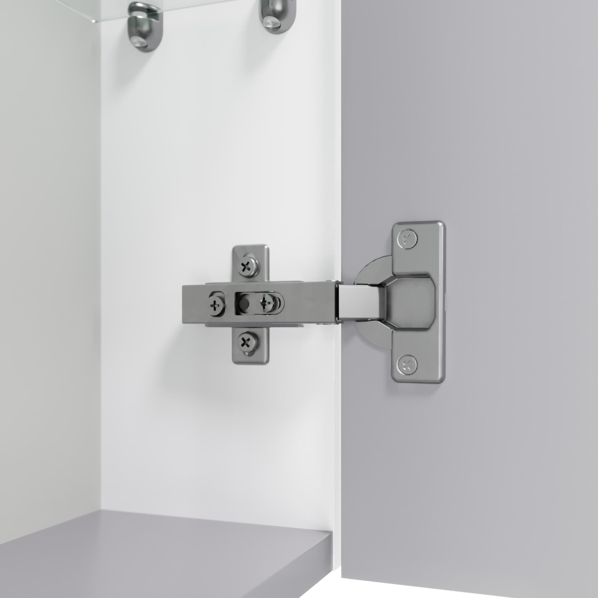 Armoire led 3p de toilette lumineuse l. 80 cm l. 80 cm H. 70 cm P. 15 cm, blanc  - 6