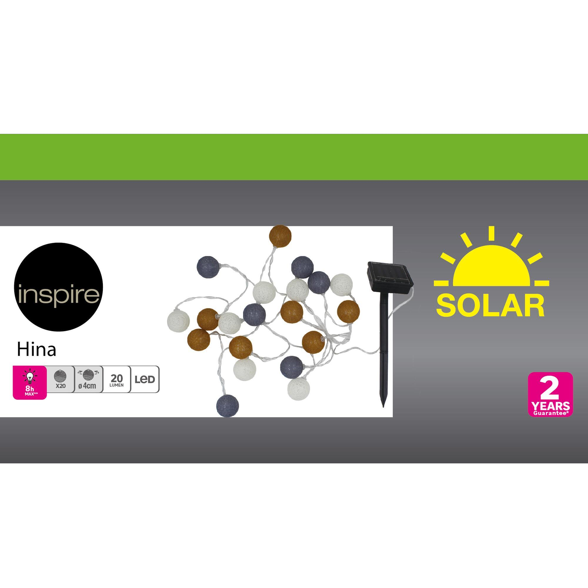 Guirlande solaire 1 ampoules Hina blanc chaud 20 lumens INSPIRE - 6