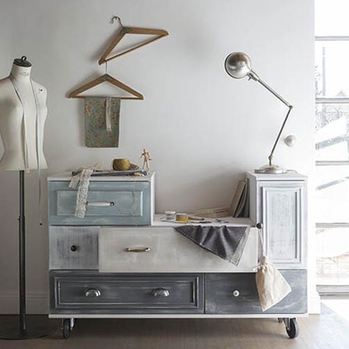 Meuble vieilli, effet vieilli. Adoptez la peinture effet chaulé ou effet patiné pour vieillir naturellement vos meubles.