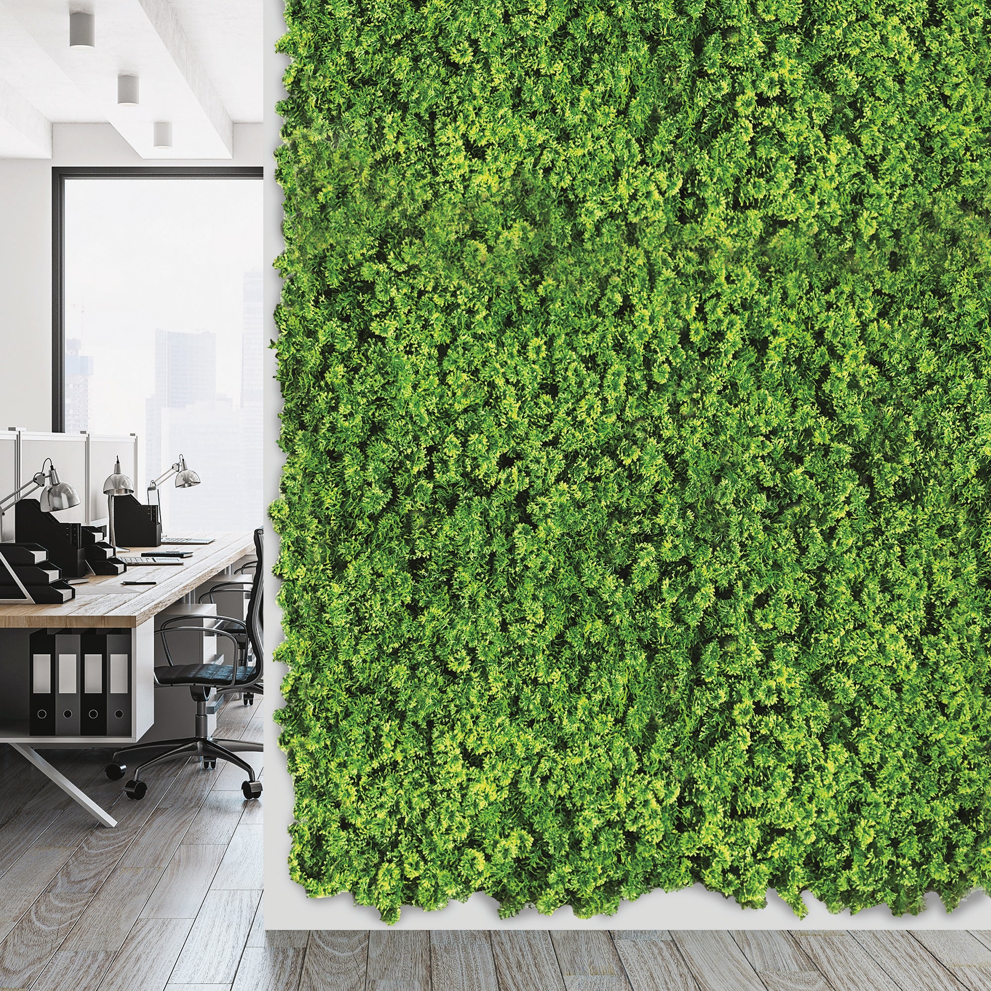 Giardino verticale parete Lichene Divy 3D in polietilene, verde H 1 m x L 1 m - 2