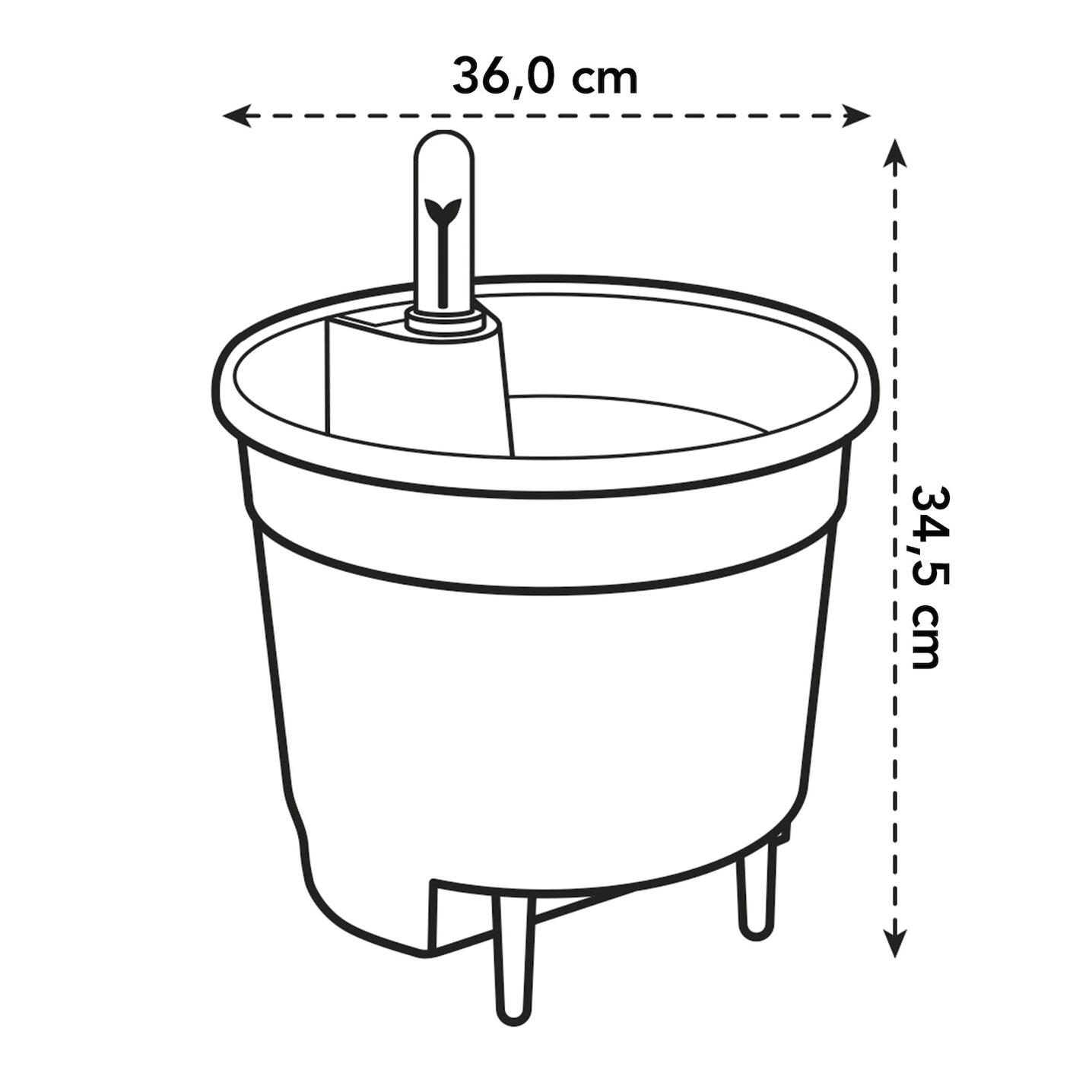 Vaso con supporto ELHO Auto-irrigante in polipropilene nero H 34.5 x ø 36 cm - 7