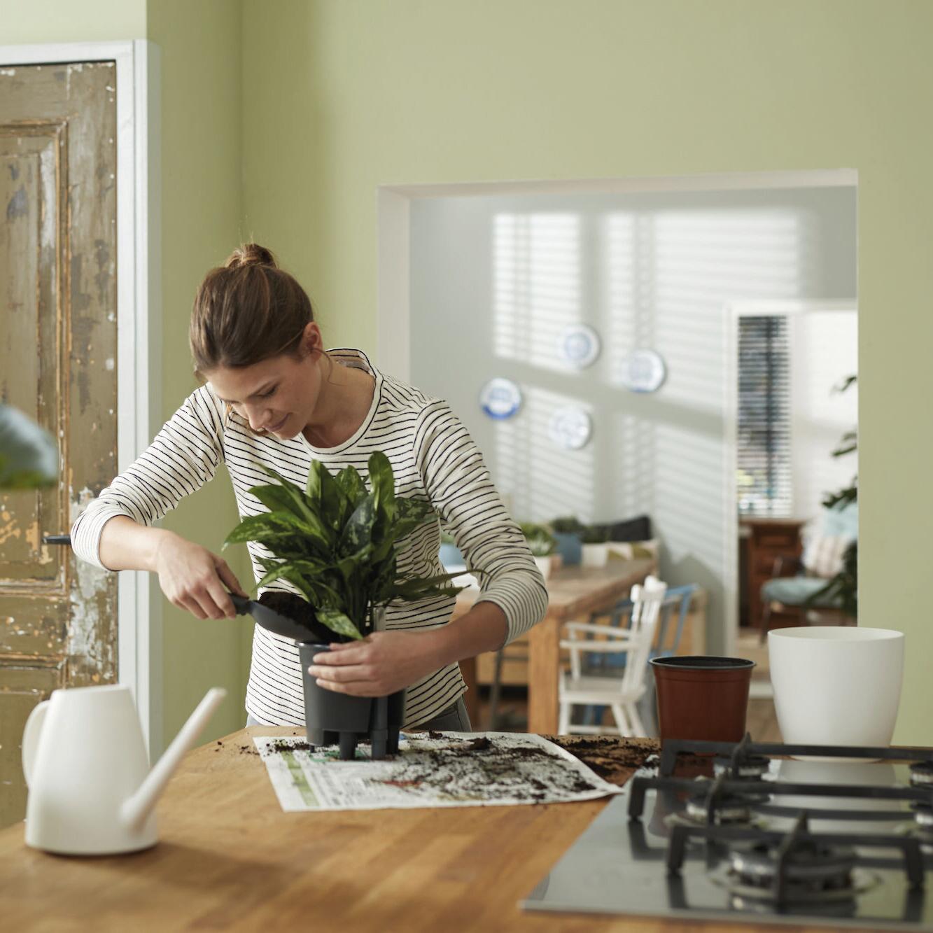 Vaso con supporto ELHO Auto-irrigante in polipropilene nero H 34.5 x ø 36 cm - 2