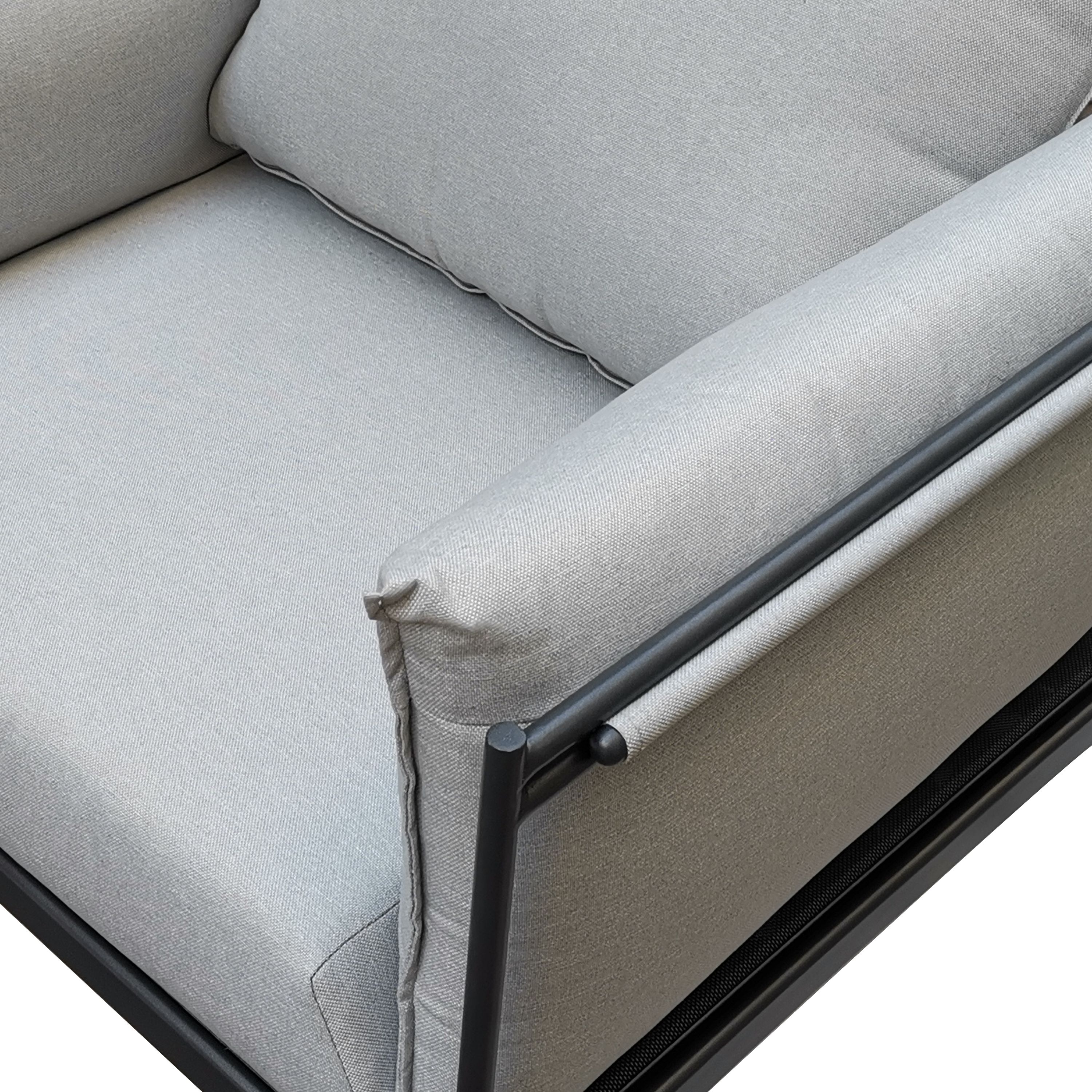 Conjunto jardim relax mesa e 2 cadeiras aço cinza escuro Levo Naterial - 6