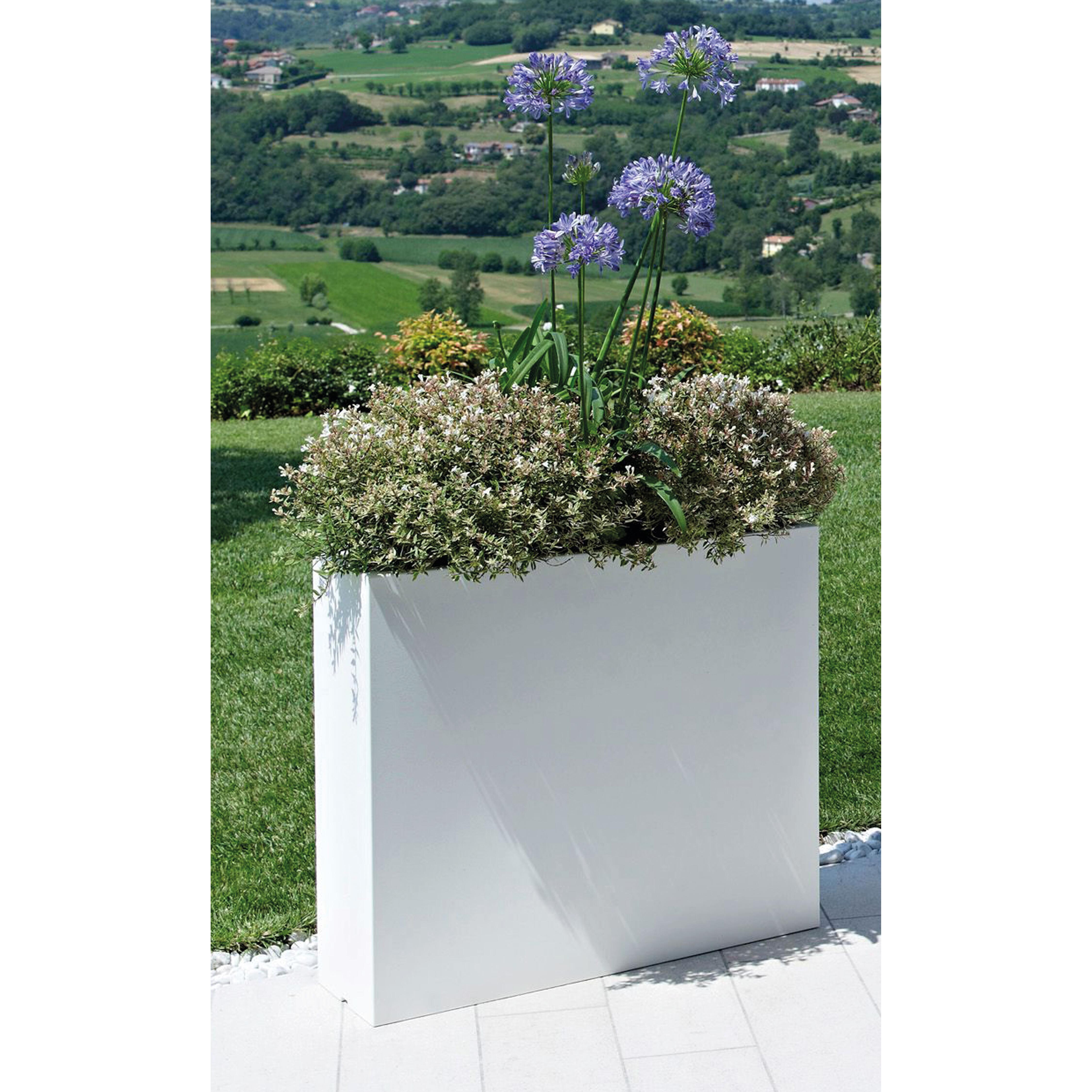 Fioriera Kube EURO3PLAST in polietilene bianco H 70 x L 80 x P 25 cm - 13