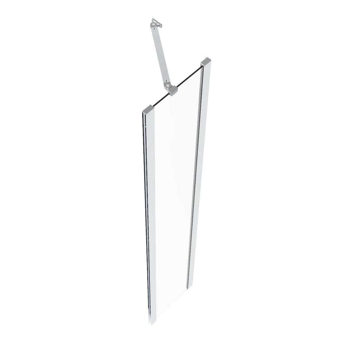 Porta doccia L 50 cm x H 190 cm per nicchia in vetro trasparente SP. 6 mm, profilo lucido cromo, serie Verve - 4