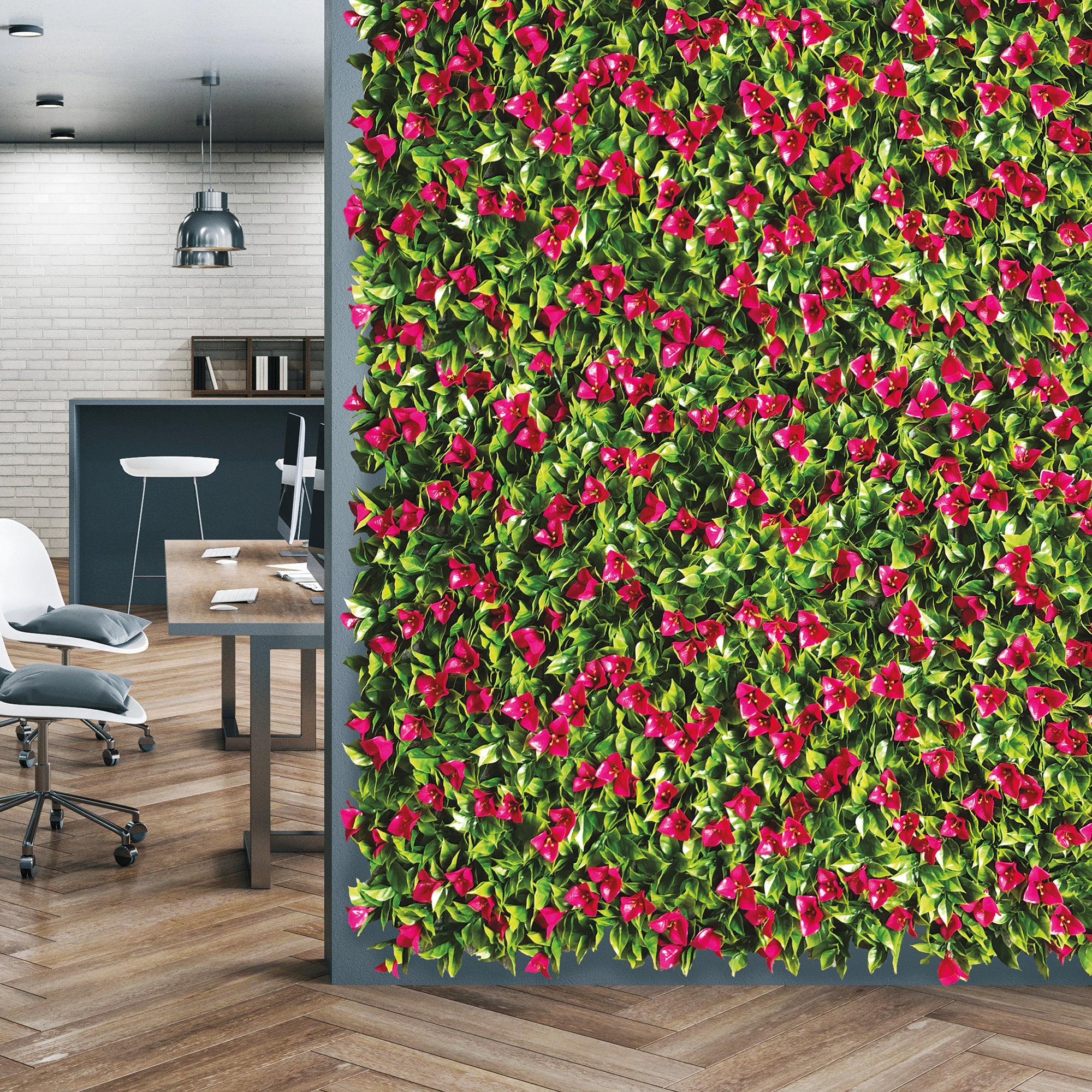 Giardino verticale parete Bouganville Divy 3D in polietilene, rosa H 1 m x L 1 m - 2