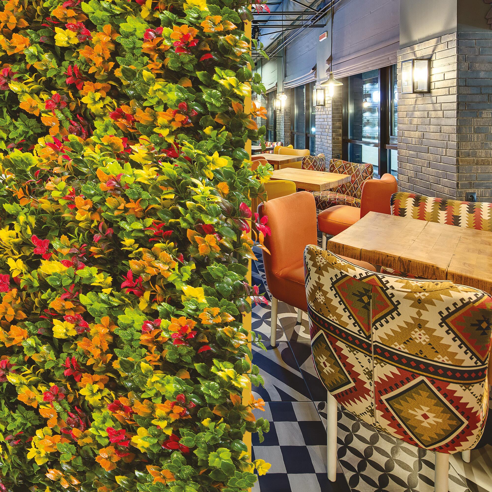 Giardino verticale parete Foliage Divy 3D in polietilene, multicolore H 1 m x L 1 m - 2