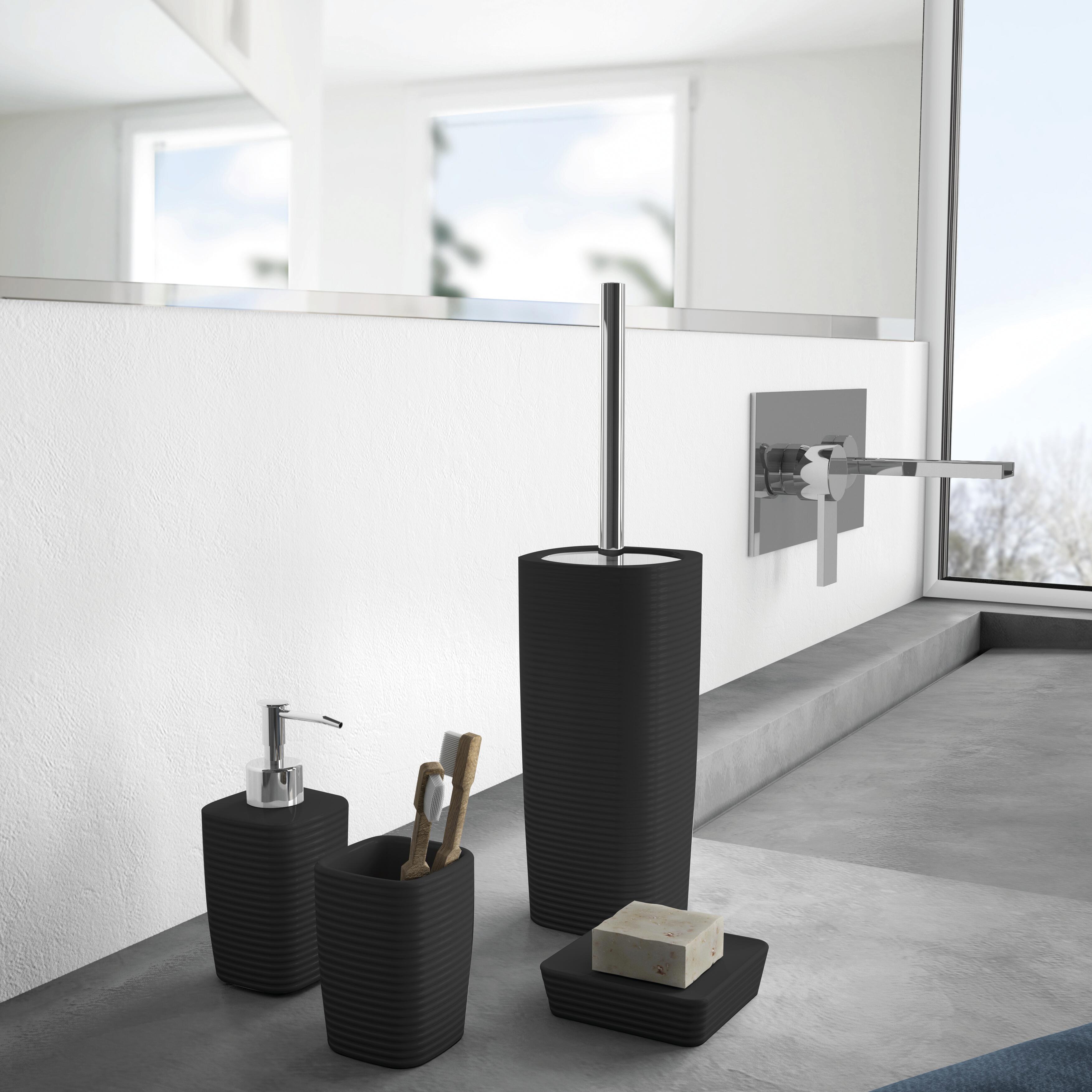 Portascopino kelly H 40 cm in ceramica nero - 2