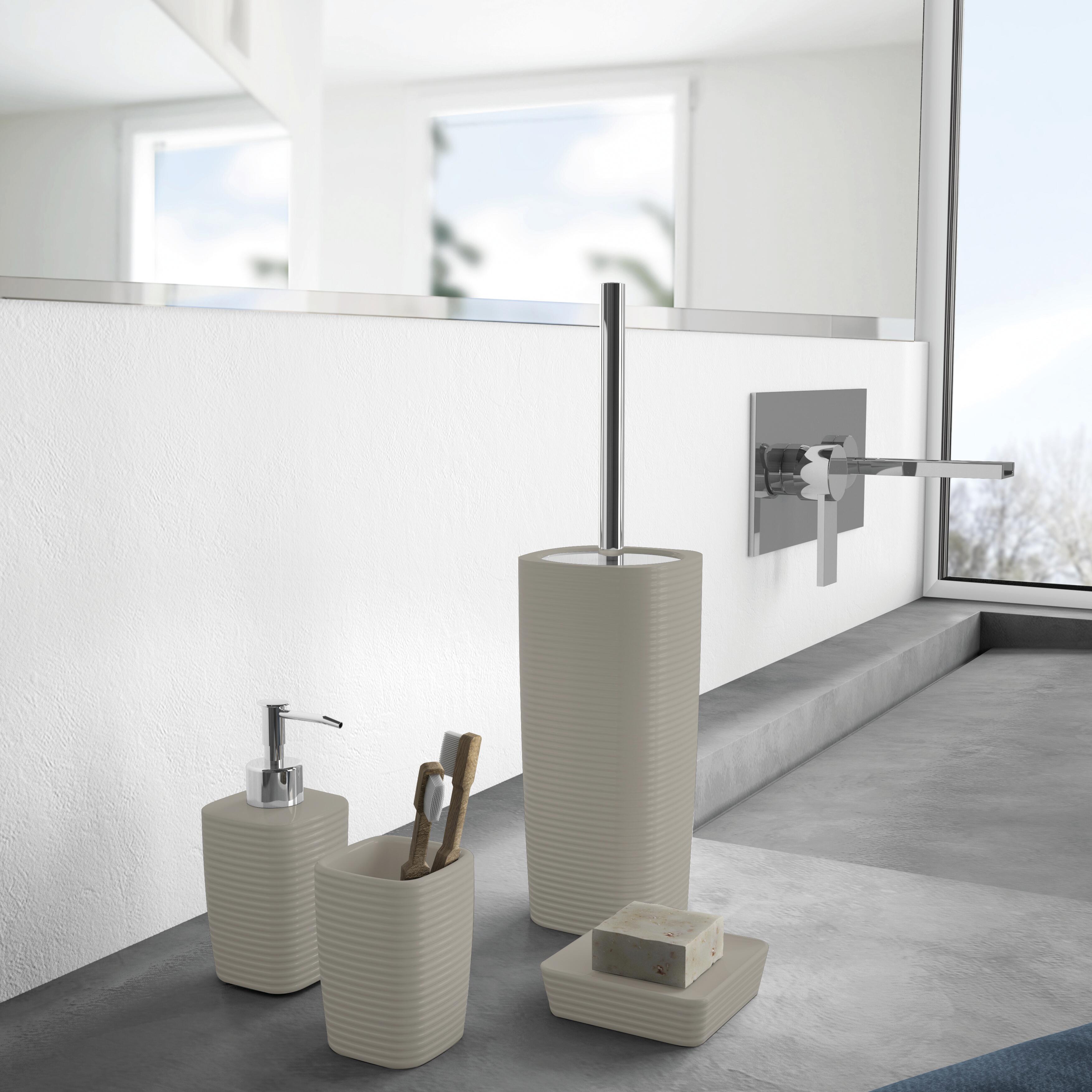 Porta spazzolini KELLY in ceramica tortora chiaro GEDY - 2