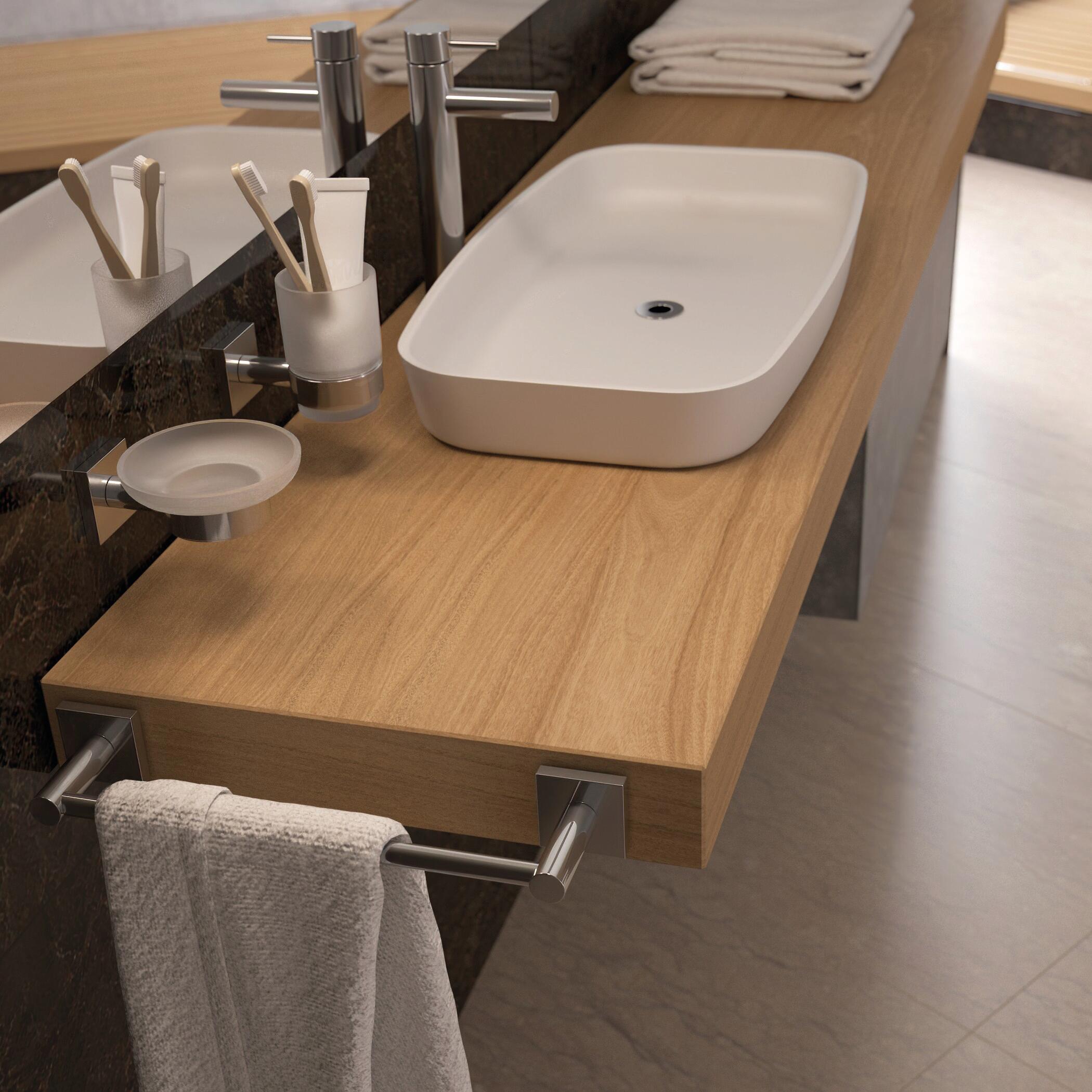 Portasciugamani da parete Hotel Maison cromato, L 30 cm - 5