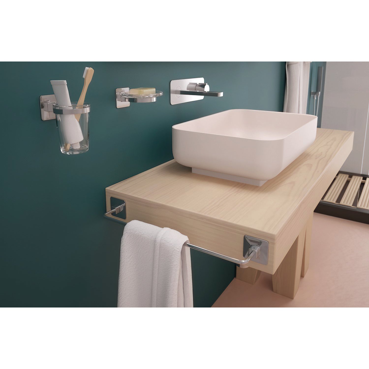 Bicchiere da bagno porta spazzolini Cold wind  L 7.3 x H 11.5 in acciaio trasparente - 3