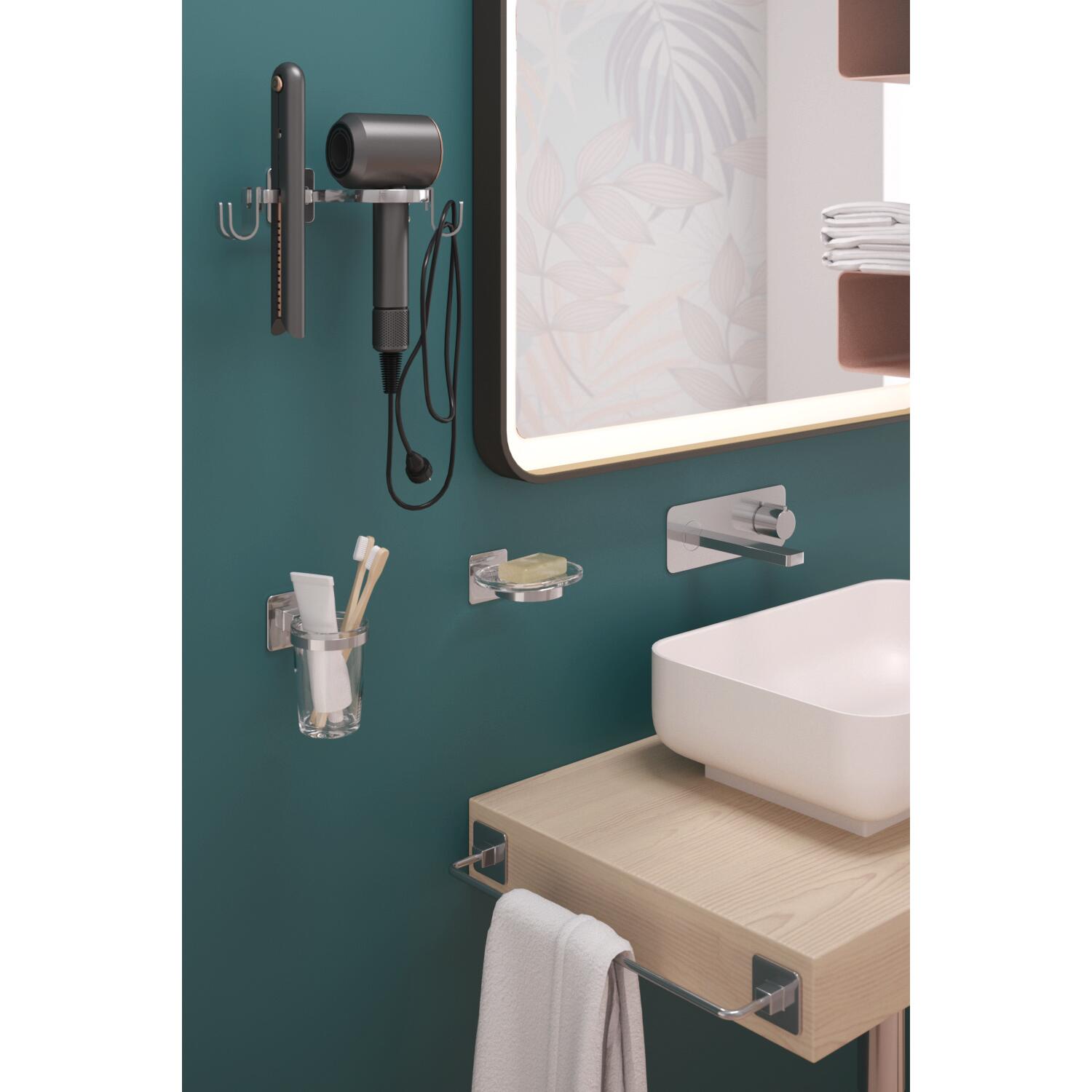 Bicchiere da bagno porta spazzolini Cold wind  L 7.3 x H 11.5 in acciaio trasparente - 2