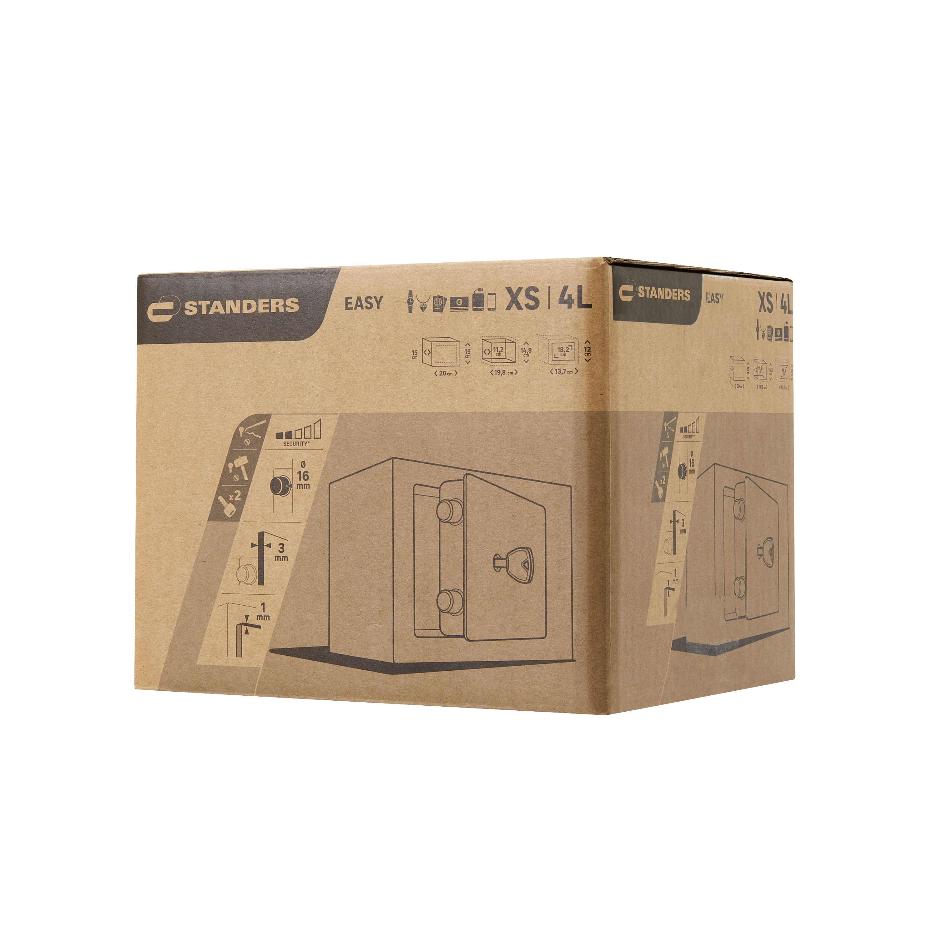 Sejf na klucz 15 x 20 x 15 cm 9 l Standers - 8