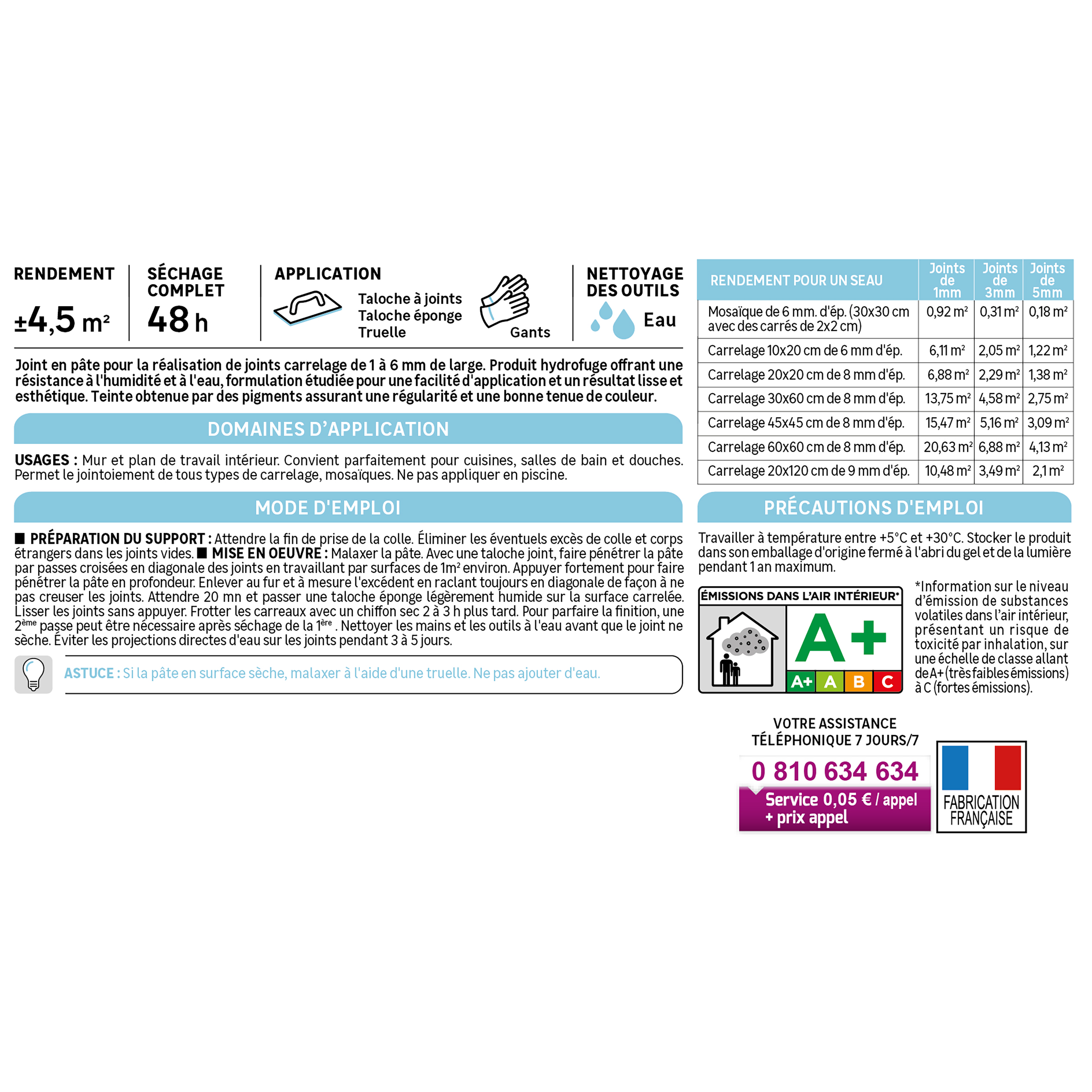 Joint pâte carrelage / mosaïque AXTON blanc 0.9KG - 4