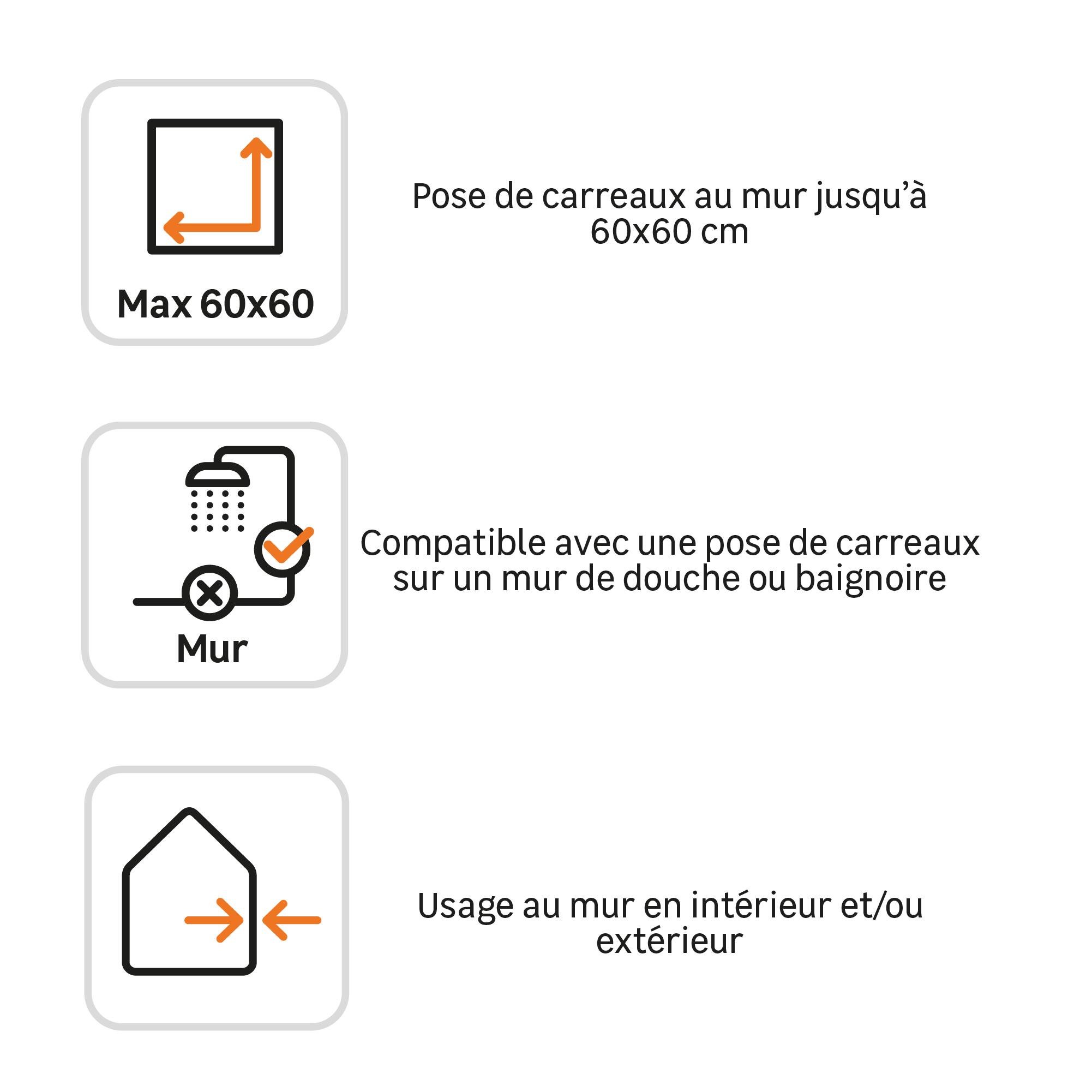 Colle en pâte, mur plan de travail, int/ext, max60x60cm, blanc, AXTON, 2KG - 3
