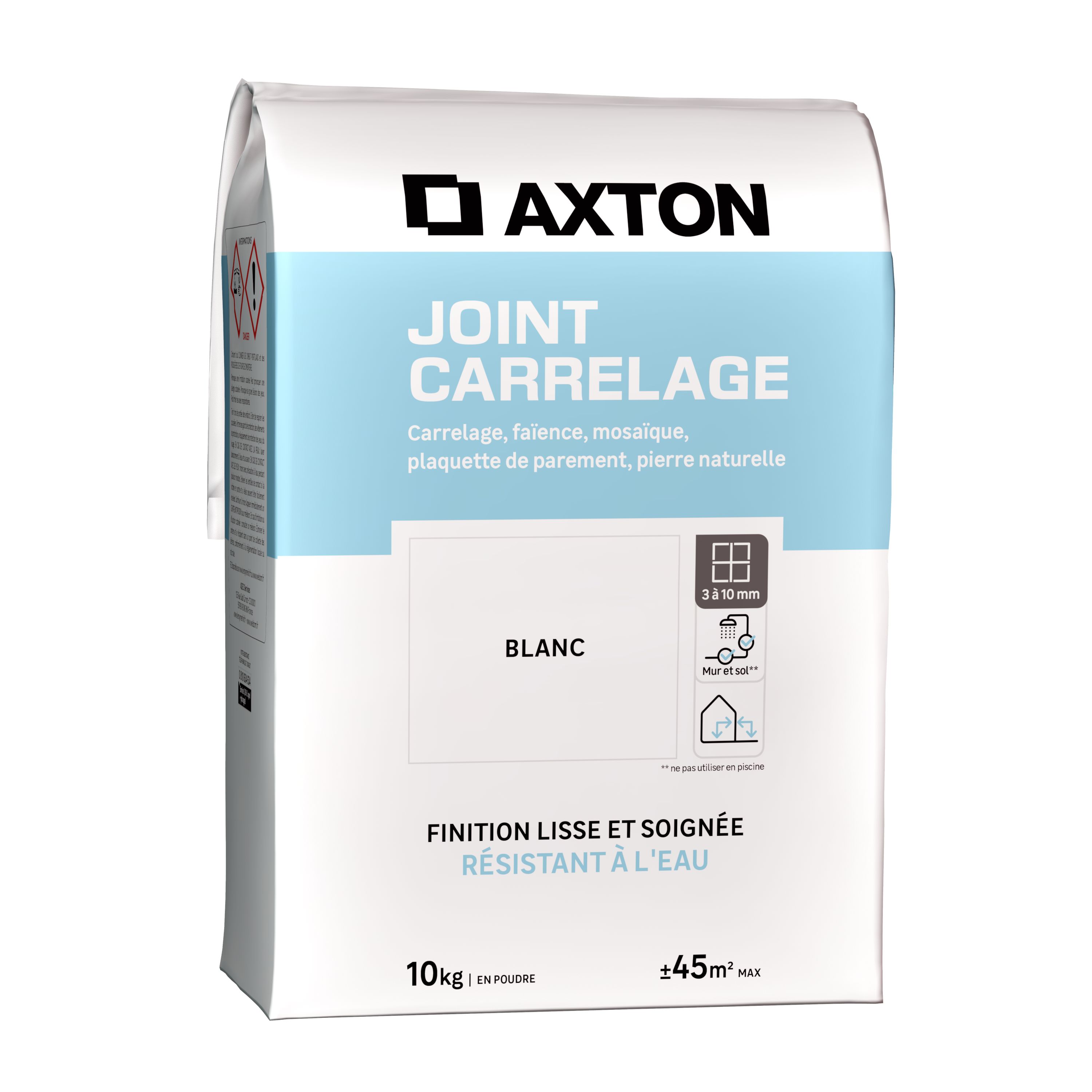 Mortier de jointoiement carrelage mosaique AXTON blanc 10kg Leroy Merlin