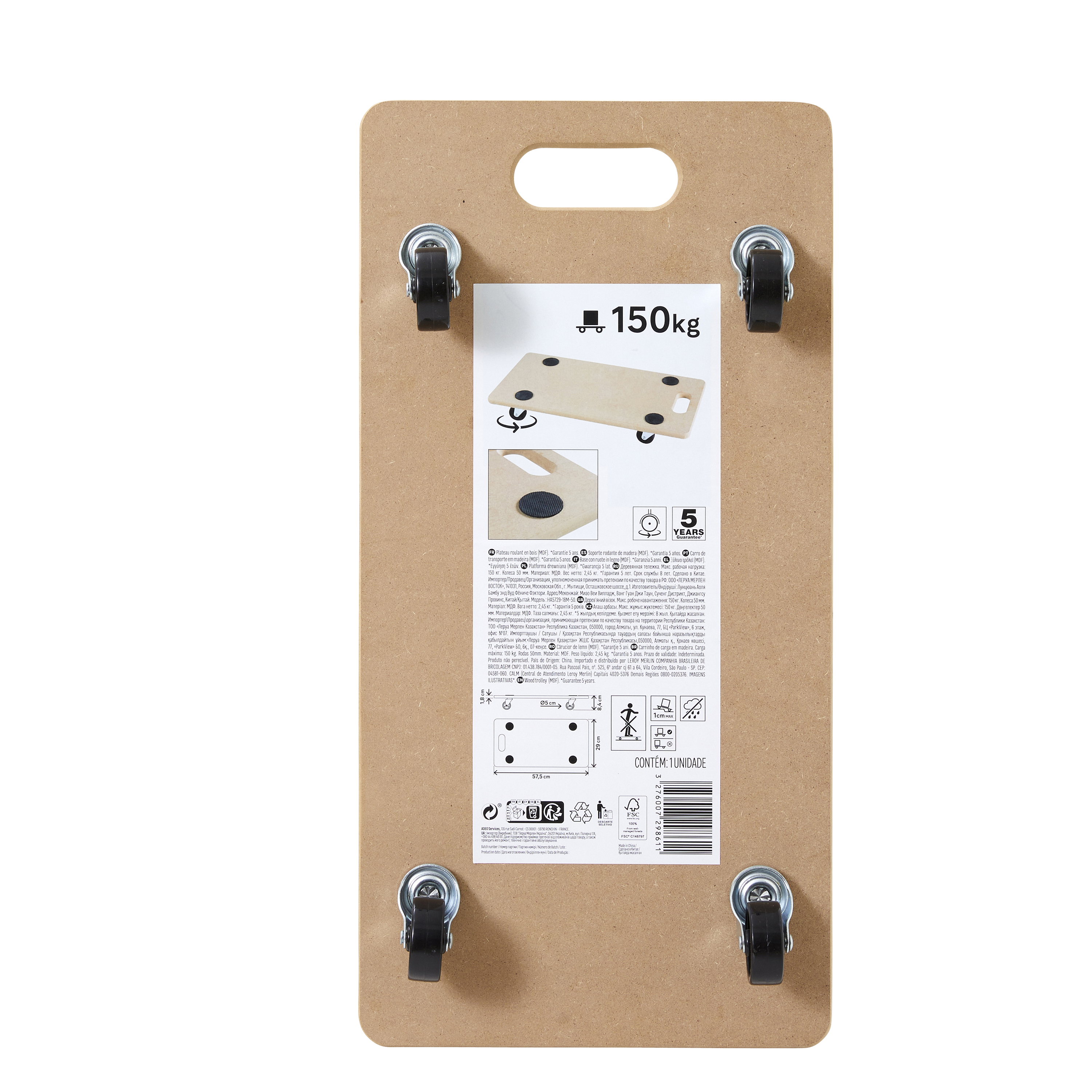 Suporte com rodas 57,5x29x8,4 cm 150 kg Standers - 6