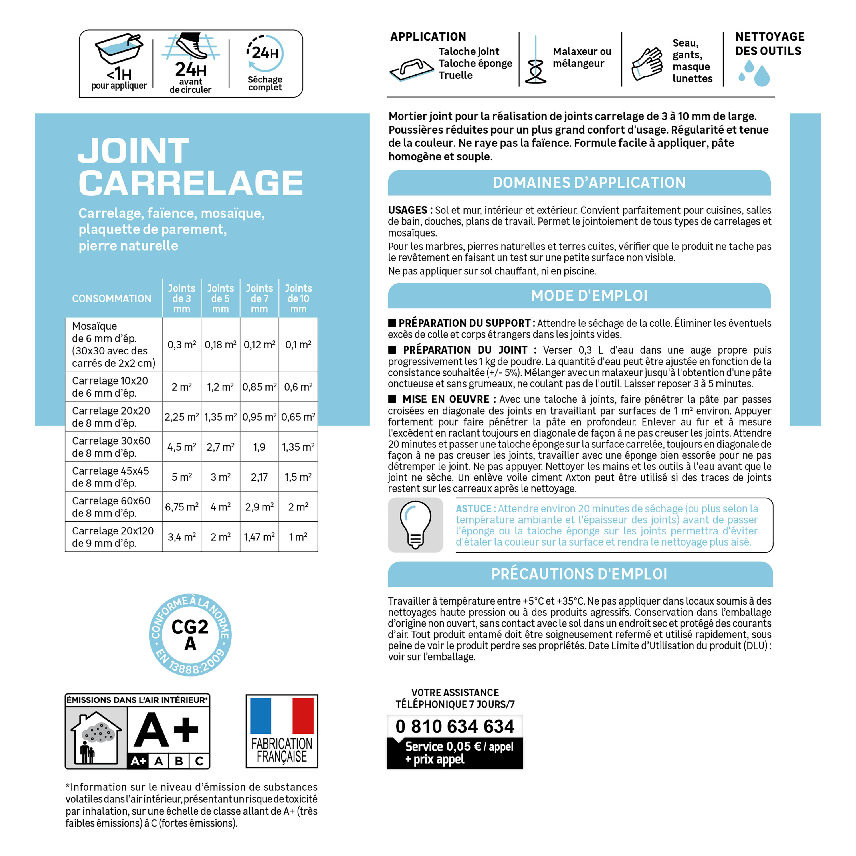 Joint poudre carrelage / mosaïque supérieur à 3mm AXTON ivoire 1KG - 5