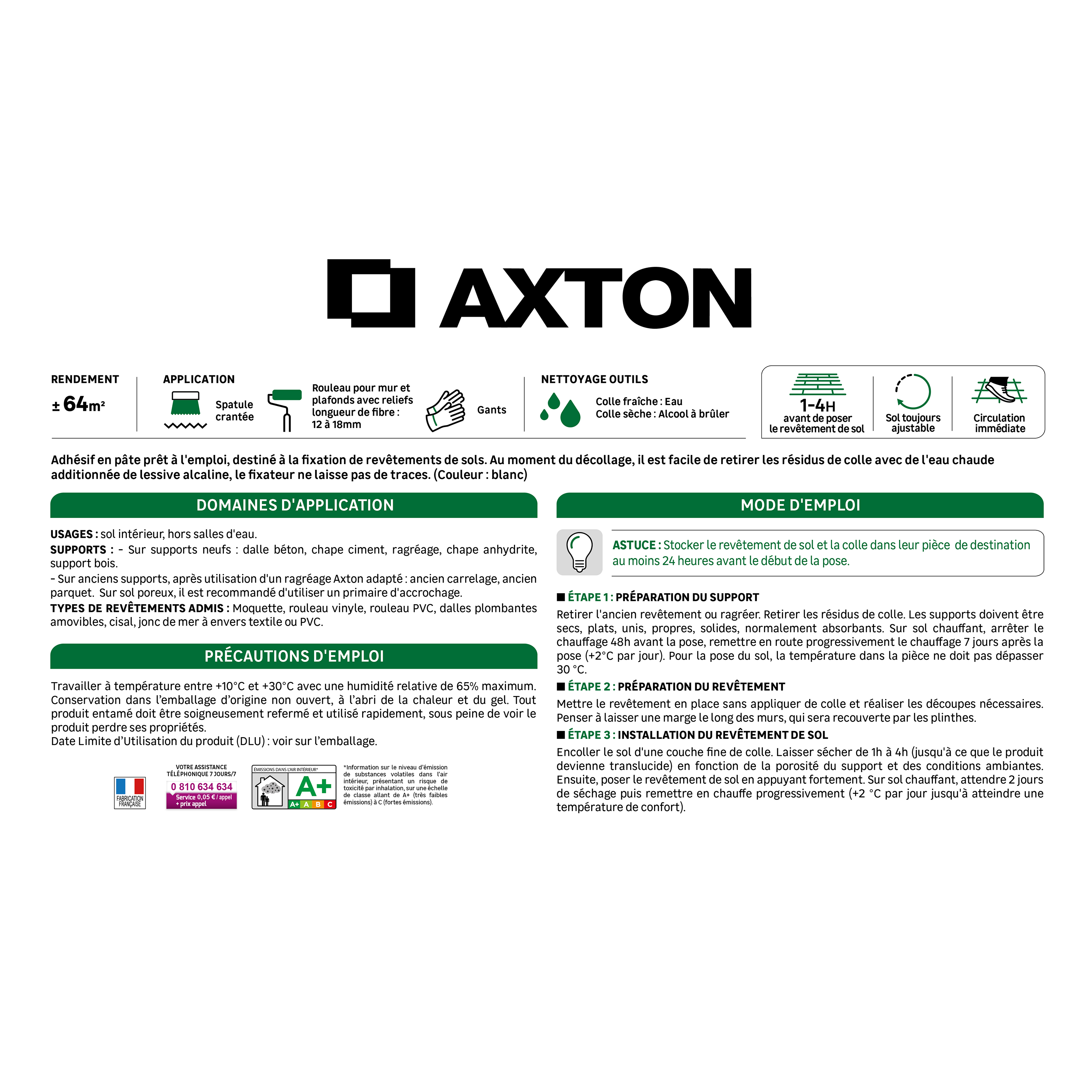 Fixateur pour moquette sol vinyle AXTON translucide 12KG - 4