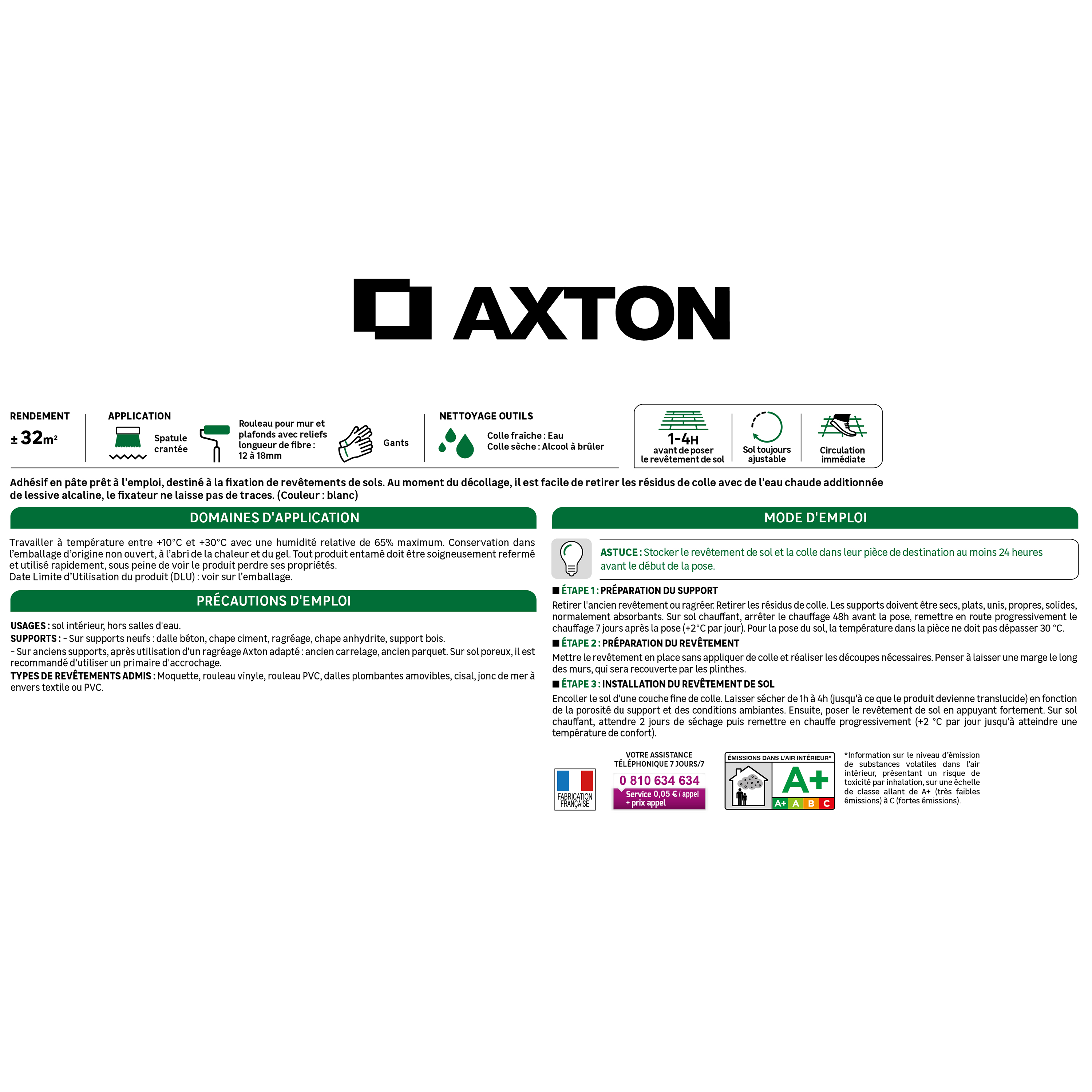 Fixateur pour moquette sol vinyle AXTON translucide 6KG - 4