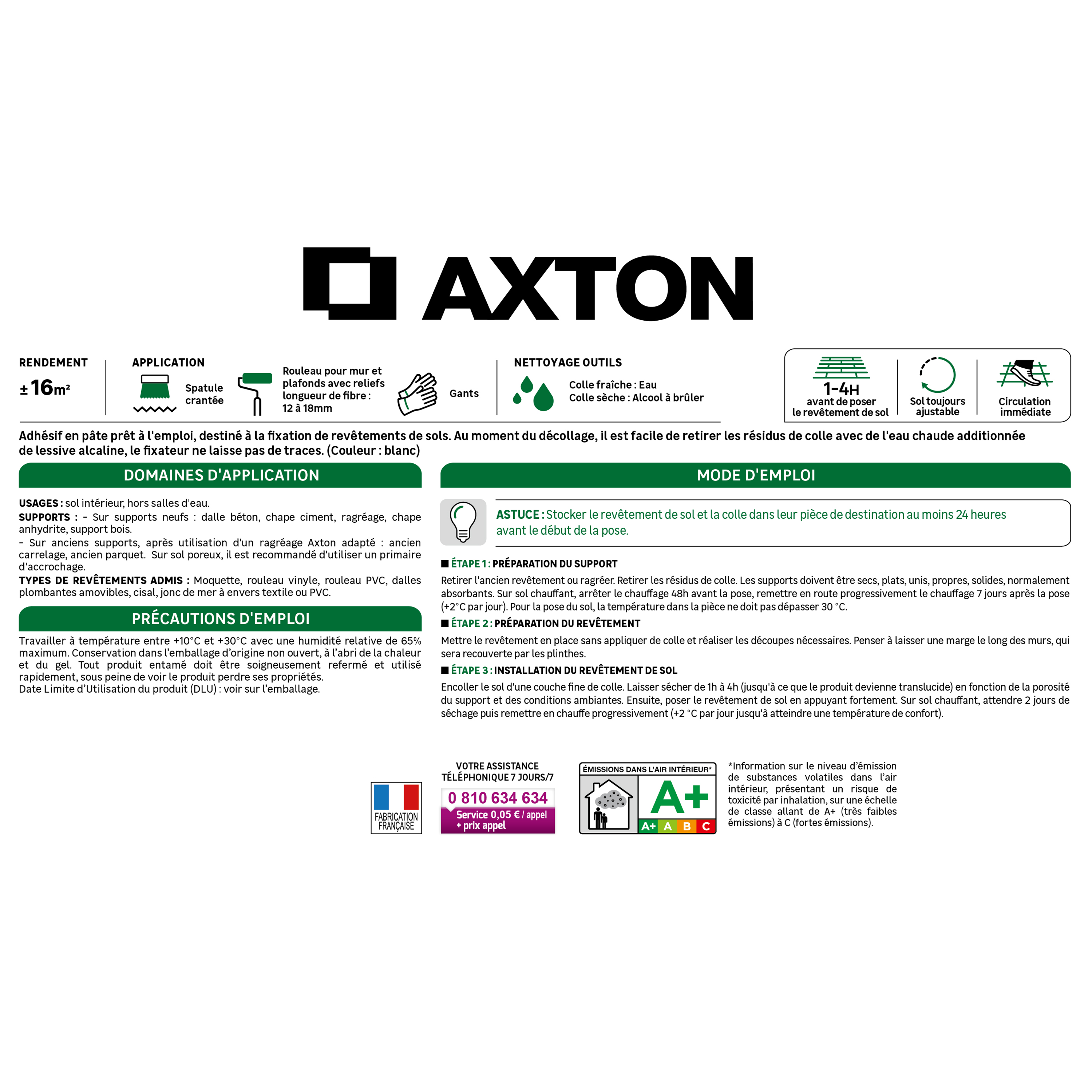 Fixateur pour moquette sol vinyle AXTON translucide 3KG - 4