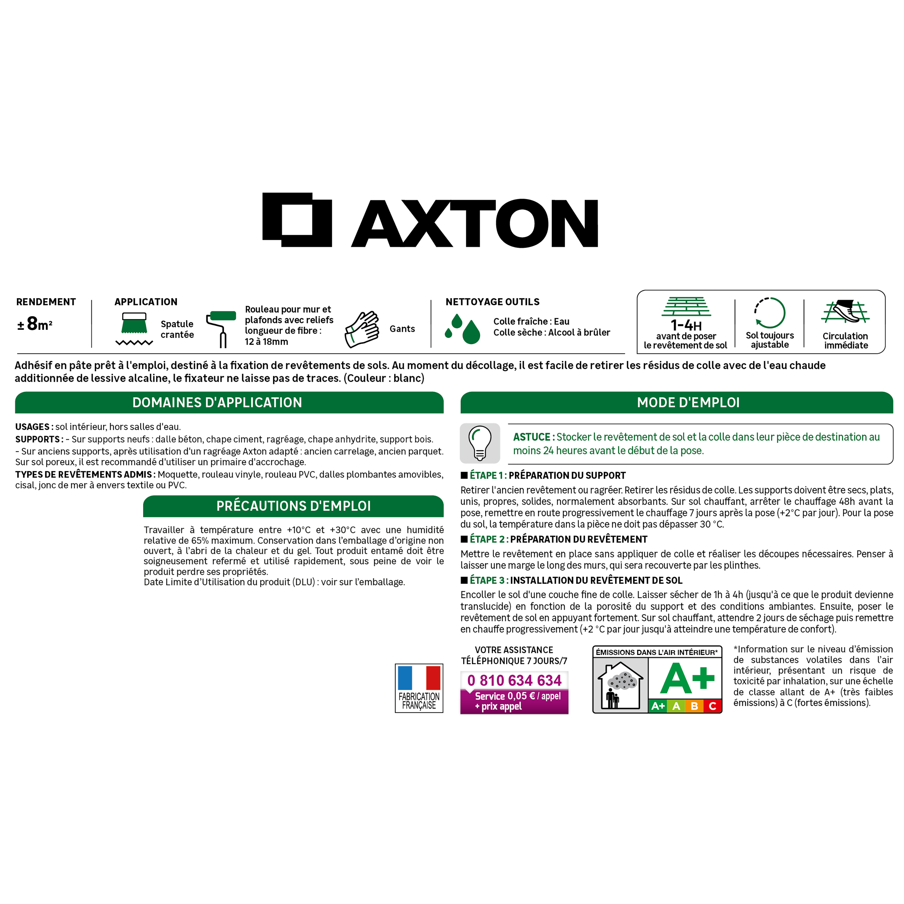 Fixateur pour moquette sol vinyle AXTON translucide 1.5KG - 4