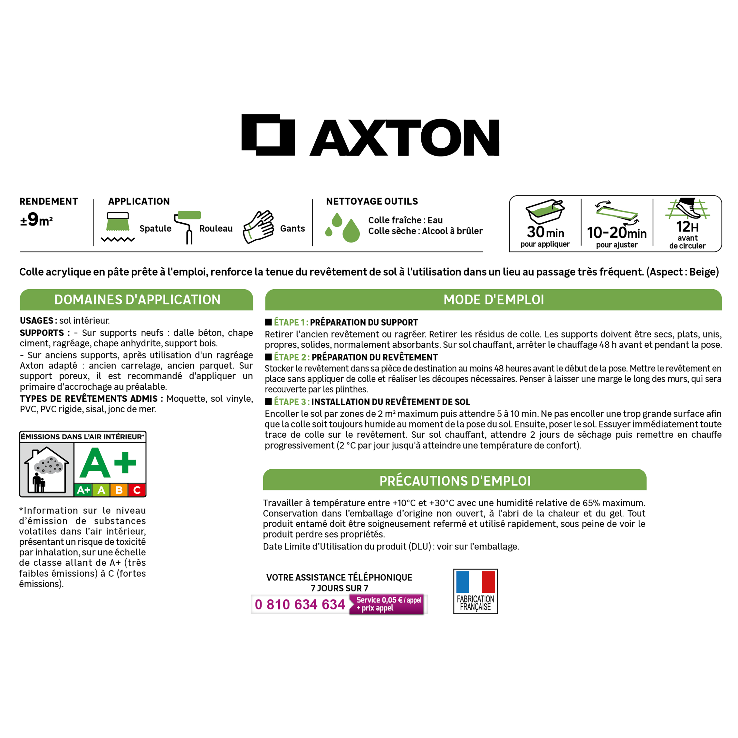 Colle pour moquette sol vinyle AXTON beige 3KG - 4