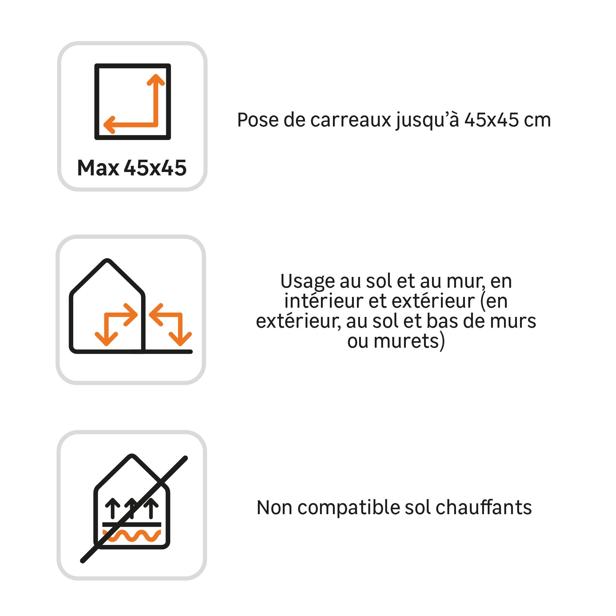 Colle en poudre sol/mur, intérieur/extérieur, max 45x45cm, blanc, 25KG - 3