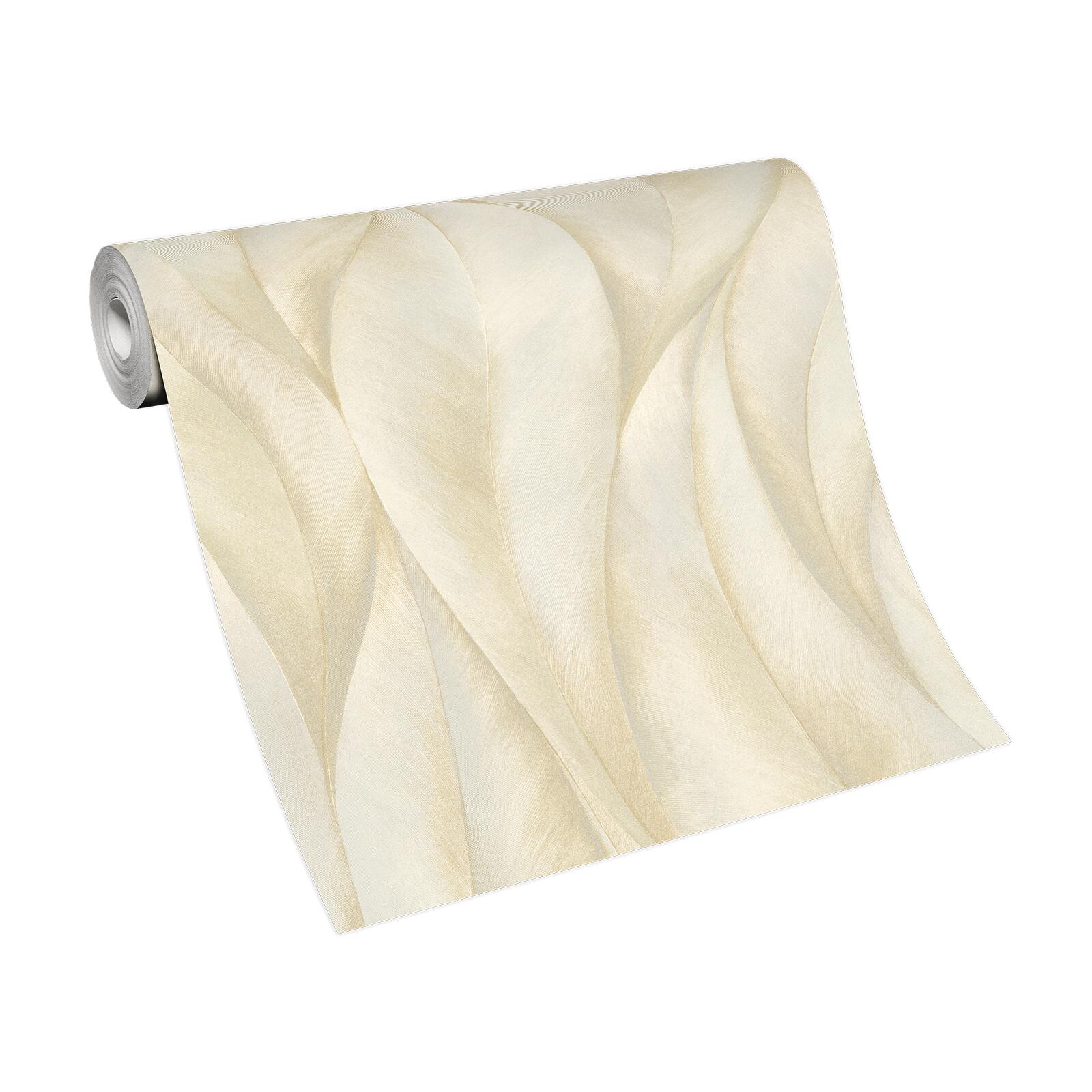 Carta da parati Foglie Aracea Gold Satin beige giallo / dorato, 53 cm x 10.05 m - 4