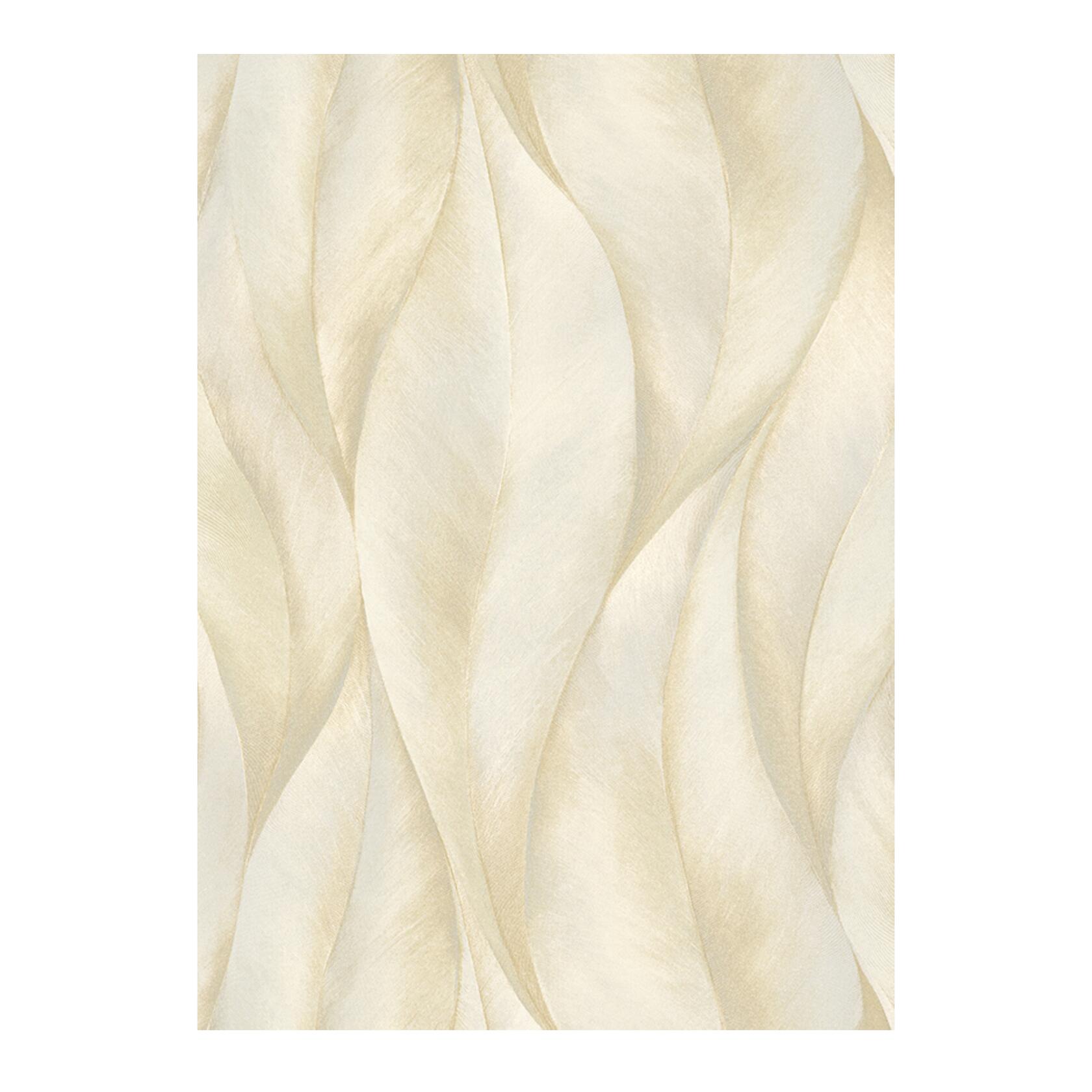 Carta da parati Foglie Aracea Gold Satin beige giallo / dorato, 53 cm x 10.05 m - 5