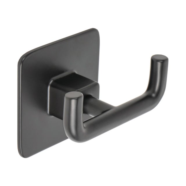 Gancio appendiabiti da avvitare  METAFORM Cold wind in zama nero opaco 2 ganci L 6.5 x H 5.3 cm