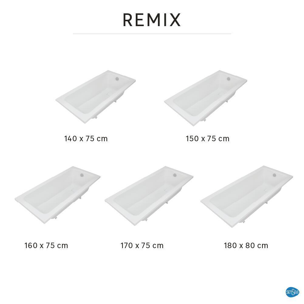 Baignoire rectangulaire L.170x l.75cm blanc SENSEA Remix - 2