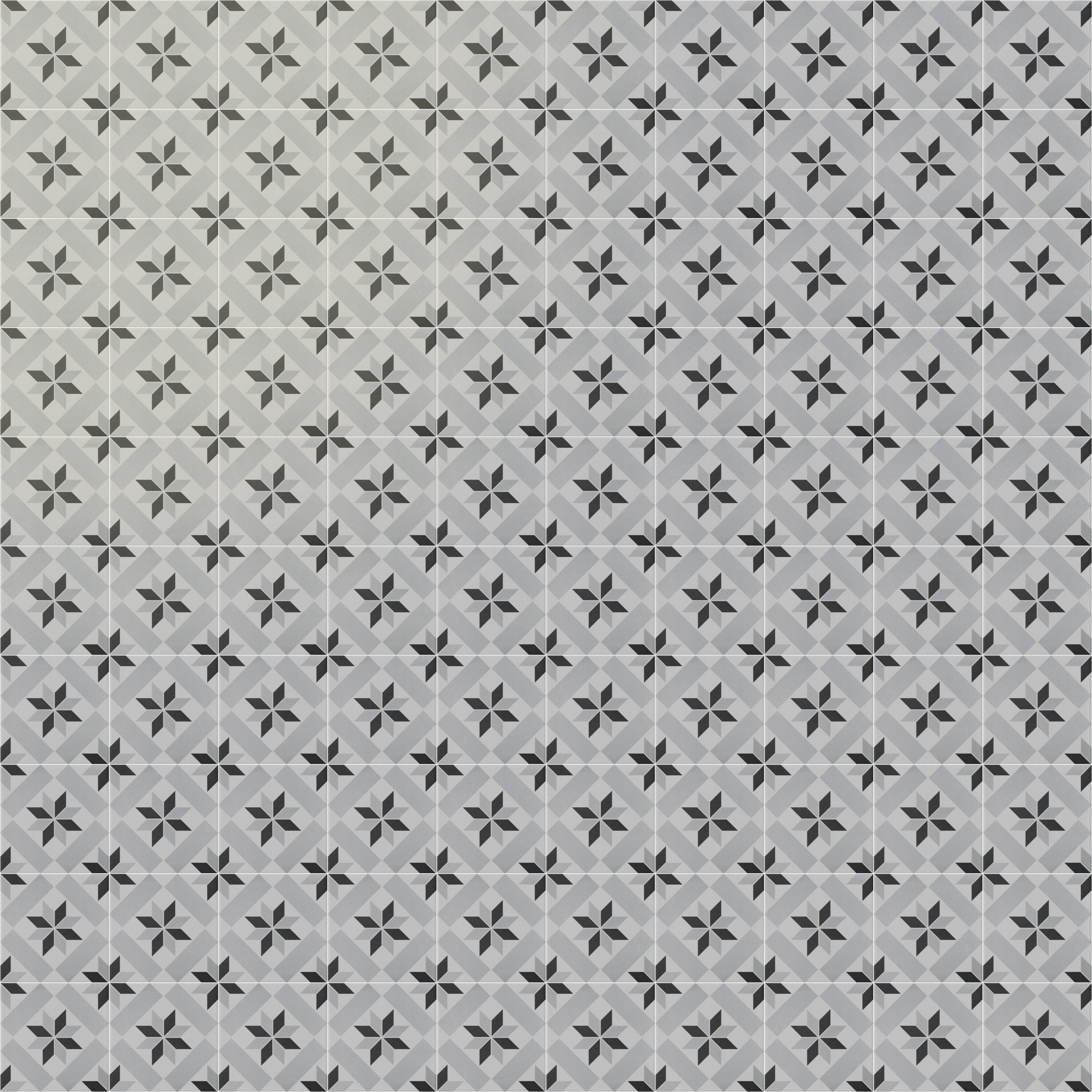 Piastrella da pavimento e rivestimento interno in gres porcellanato 20 x 20 cm non rettificato smaltato grigio, bianco e nero opaco Patrimony R9 traffico intenso (pei 4/5) Sp. 7.4 mm 1.59 mq - 6