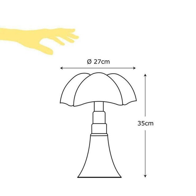 Lampe Mini pipistrello, sable doré, h.35cm, H.35 cm LED