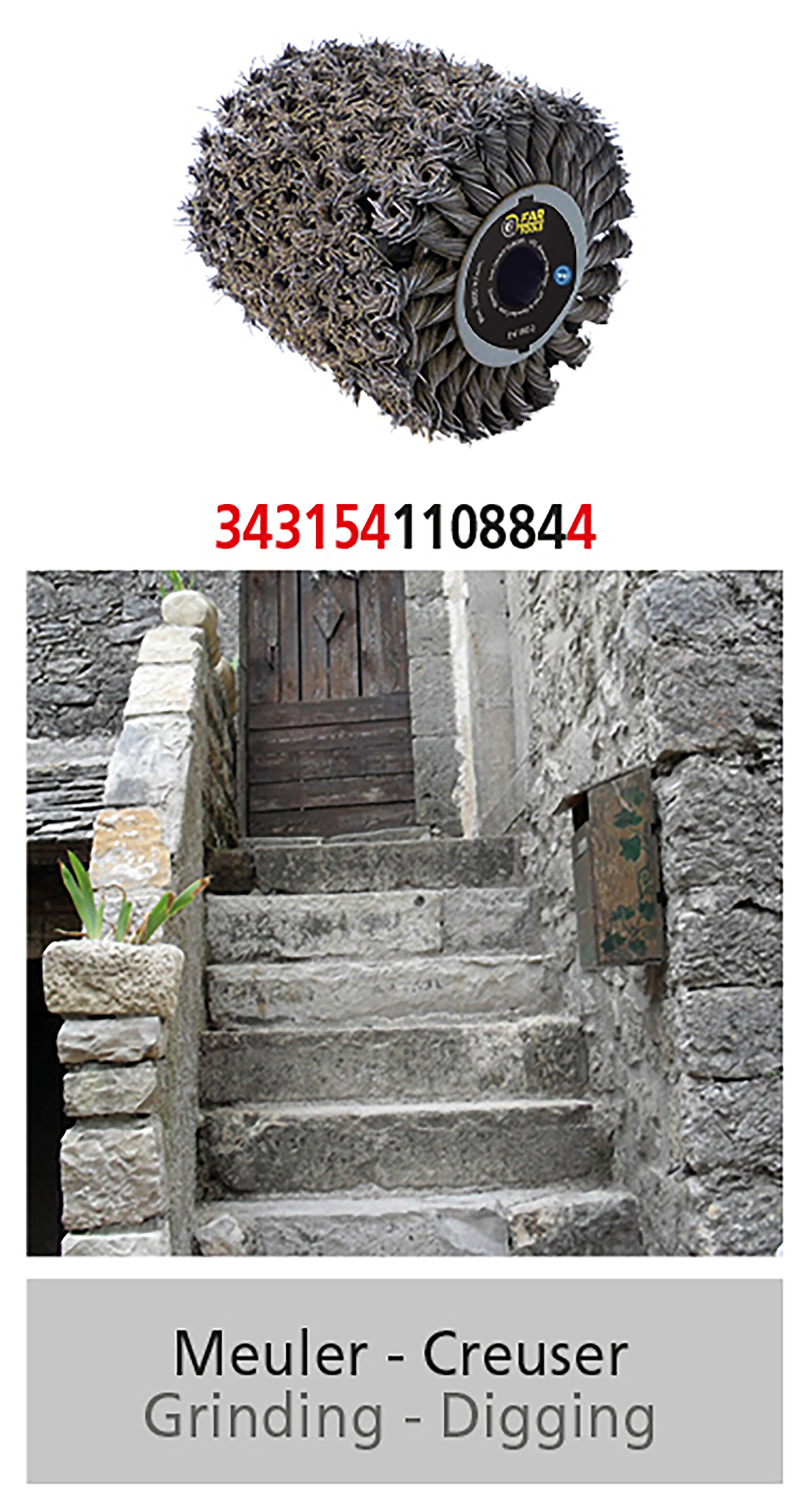 Brosse métallique multimatière FARTOOLS, pour meuleuse 115015 et 115016 - 3