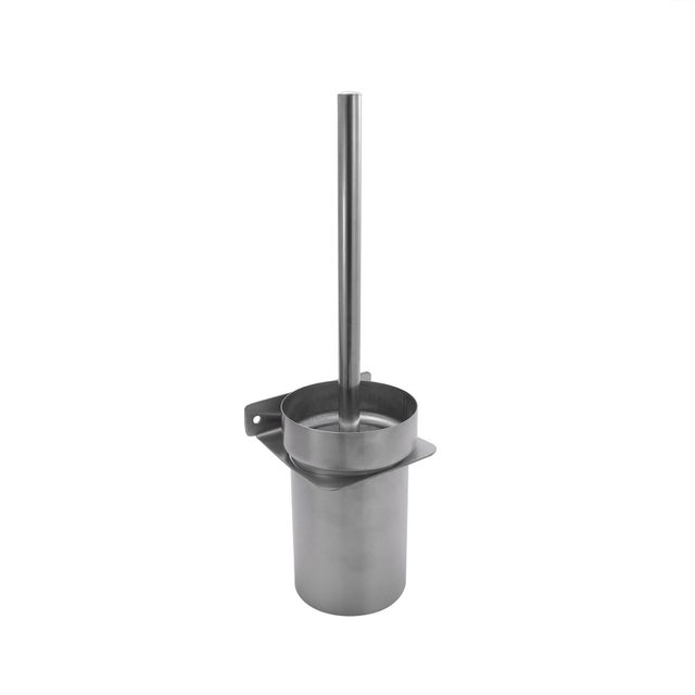 Pot avec brosse WC intégrée gris vis Mia
