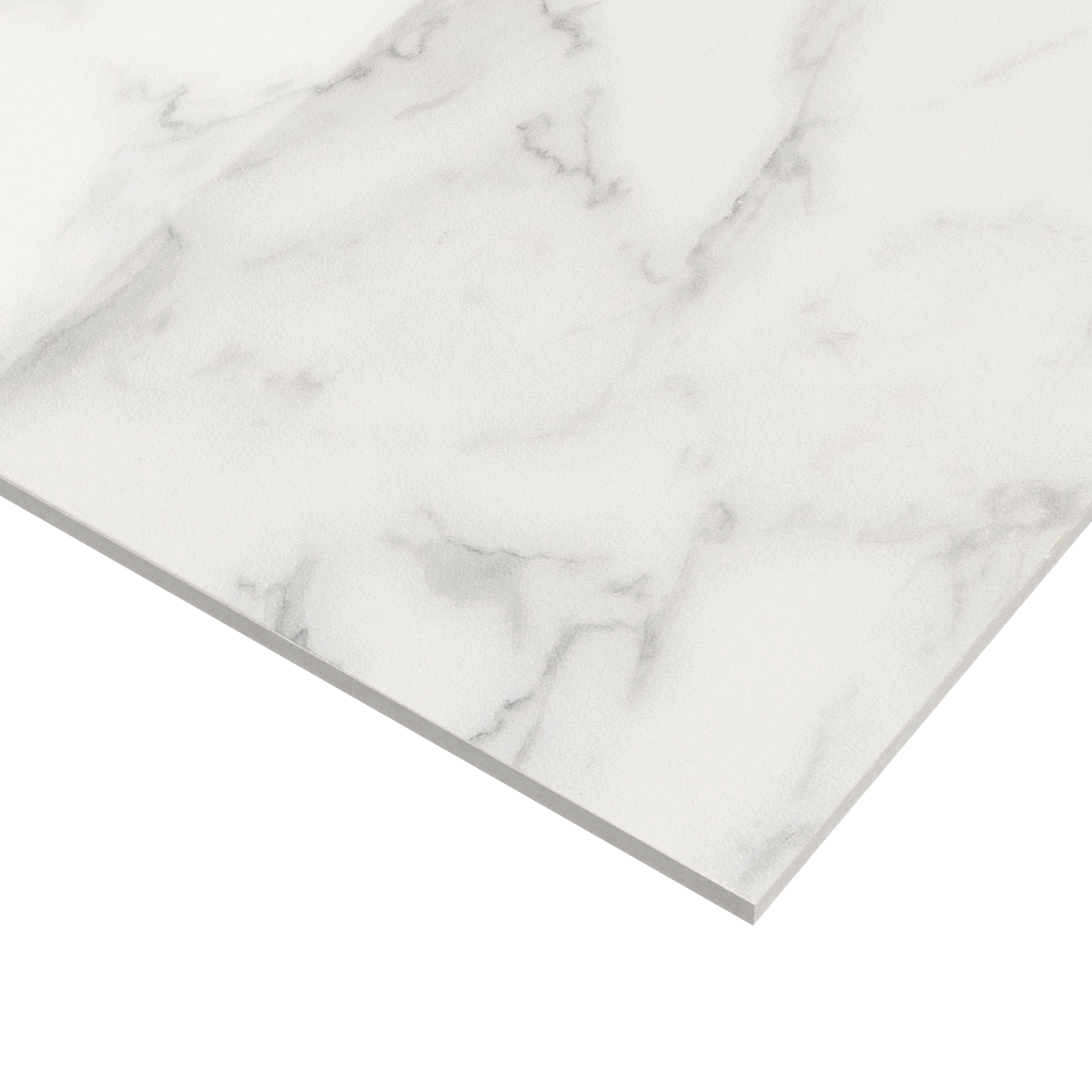 Carrelage sol intérieur / mur intérieur effet marbre blanc carrare Murano l.60 x - 3