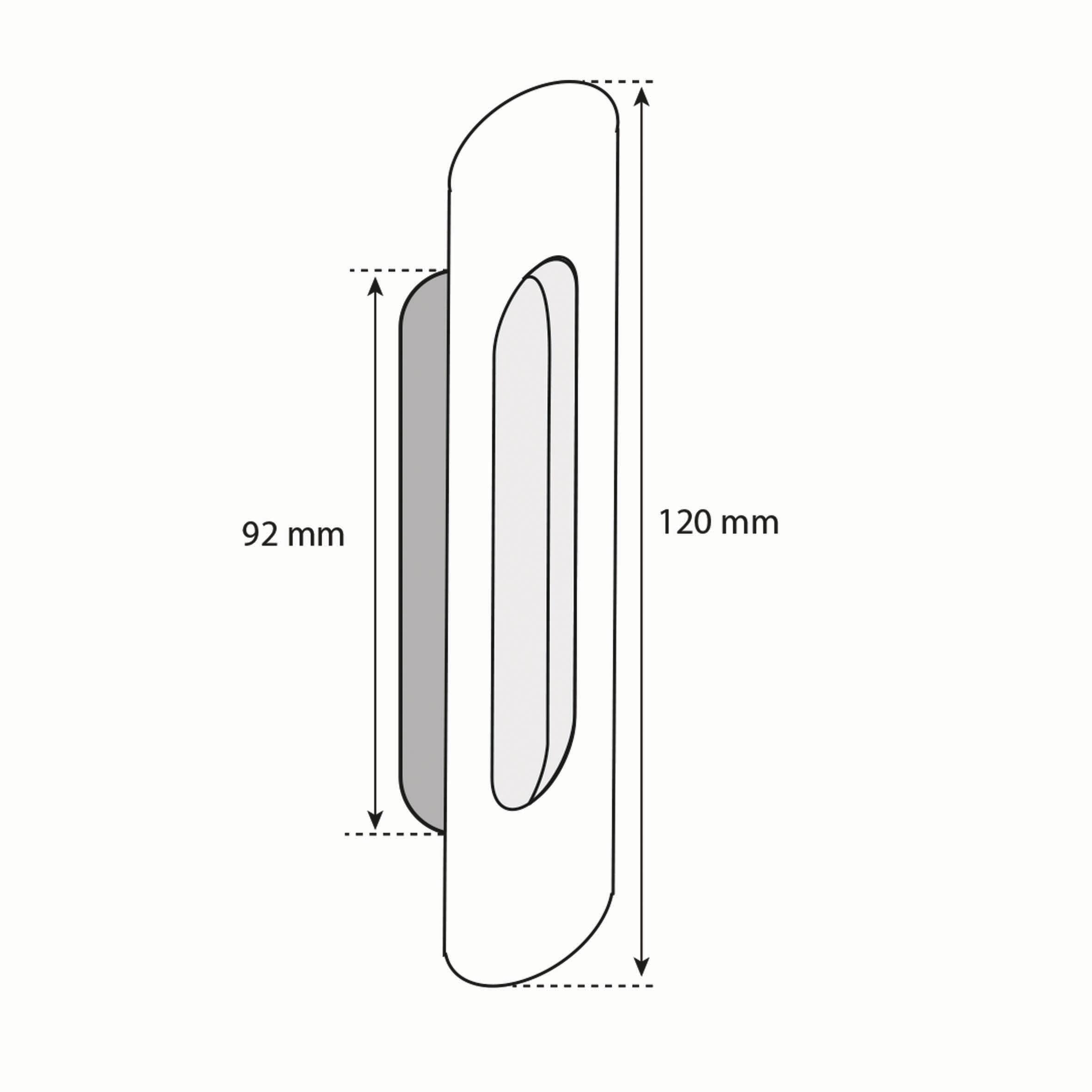 Poignée porte coulissante ovale acier inoxydable brossé - 4