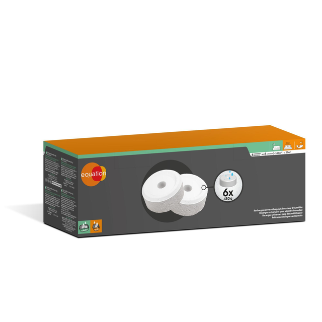 Lot de 6 recharges galet percé pour absorbeur d'humidité EQUATION 20 m²