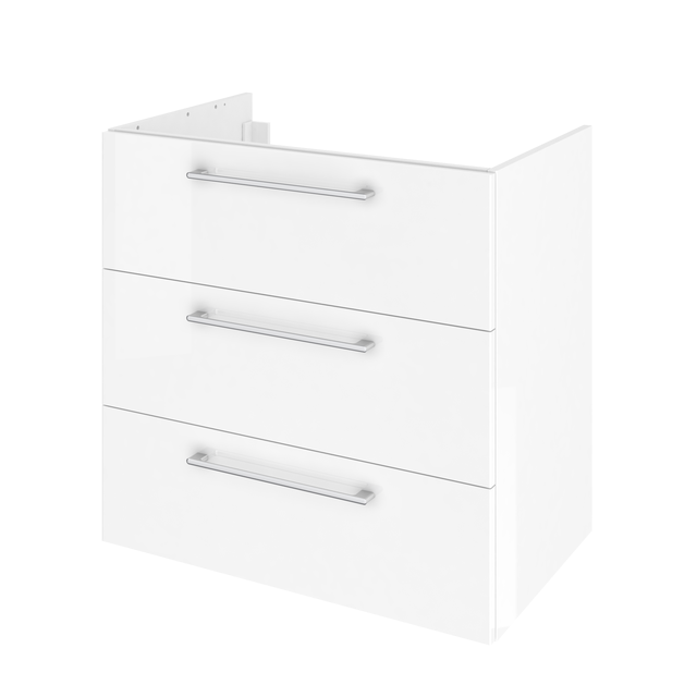 Meuble sous-vasque 3t L.75cm x H.73cm x P.48cm blanc brillant Remix